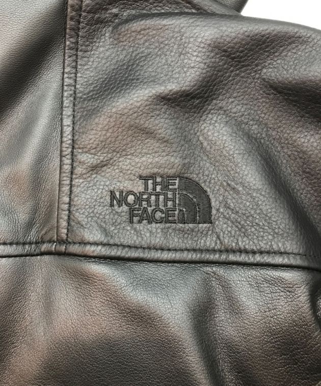 THE NORTHFACE PURPLELABEL (ザ・ノースフェイス パープルレーベル) Mountain Down Leather Jacket  マウンテン ダウンレザージャケット ブラック サイズ:M