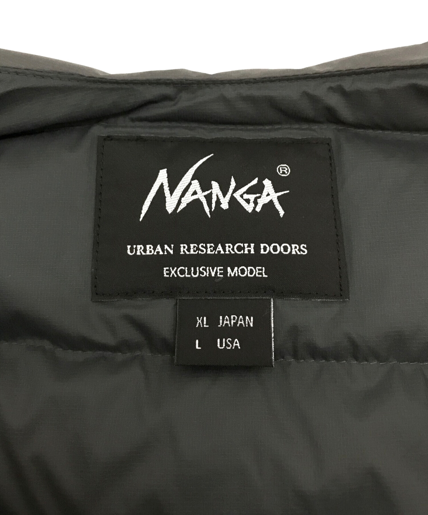 NANGA (ナンガ) URBAN RESEARCH DOORS (アーバンリサーチ ドアーズ) 別注インナーダウンジャケット inner down  グレー サイズ:XL