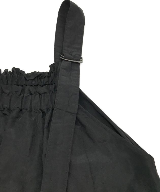 ナイロンラミーサロペット ブラックファッション