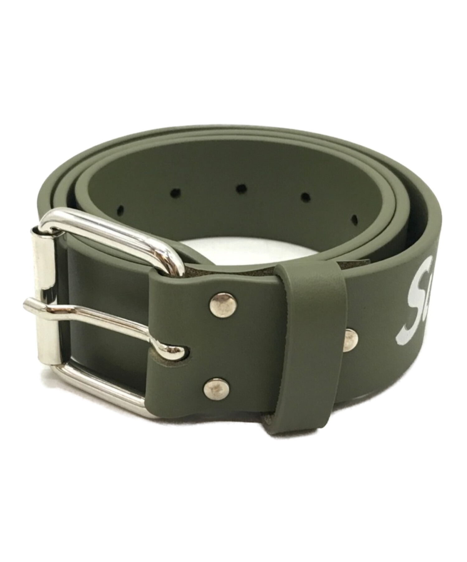 SUPREME (シュプリーム) Repeat Leather Belt　22SS カーキ サイズ:下記参照