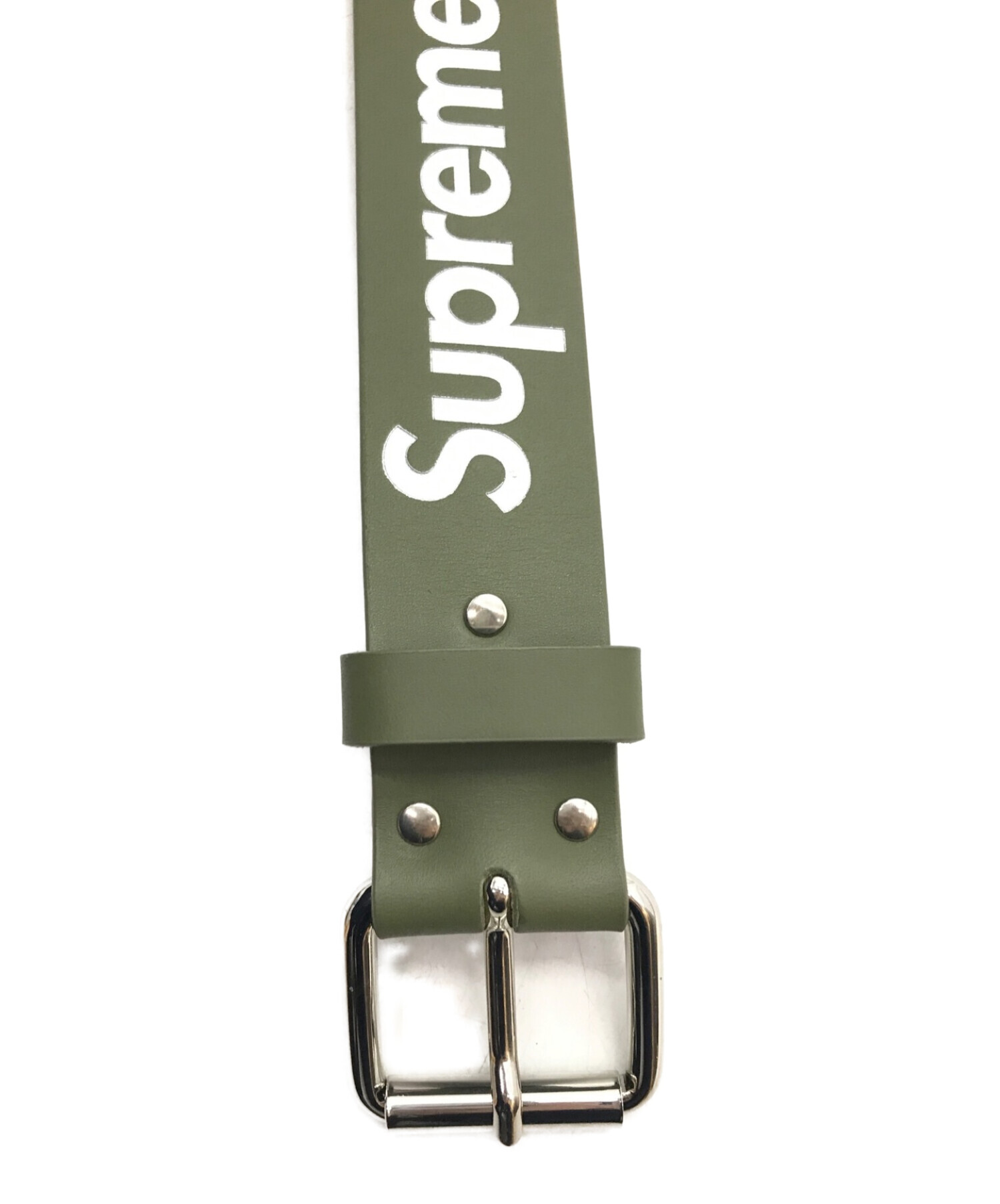 SUPREME (シュプリーム) Repeat Leather Belt　22SS カーキ サイズ:下記参照