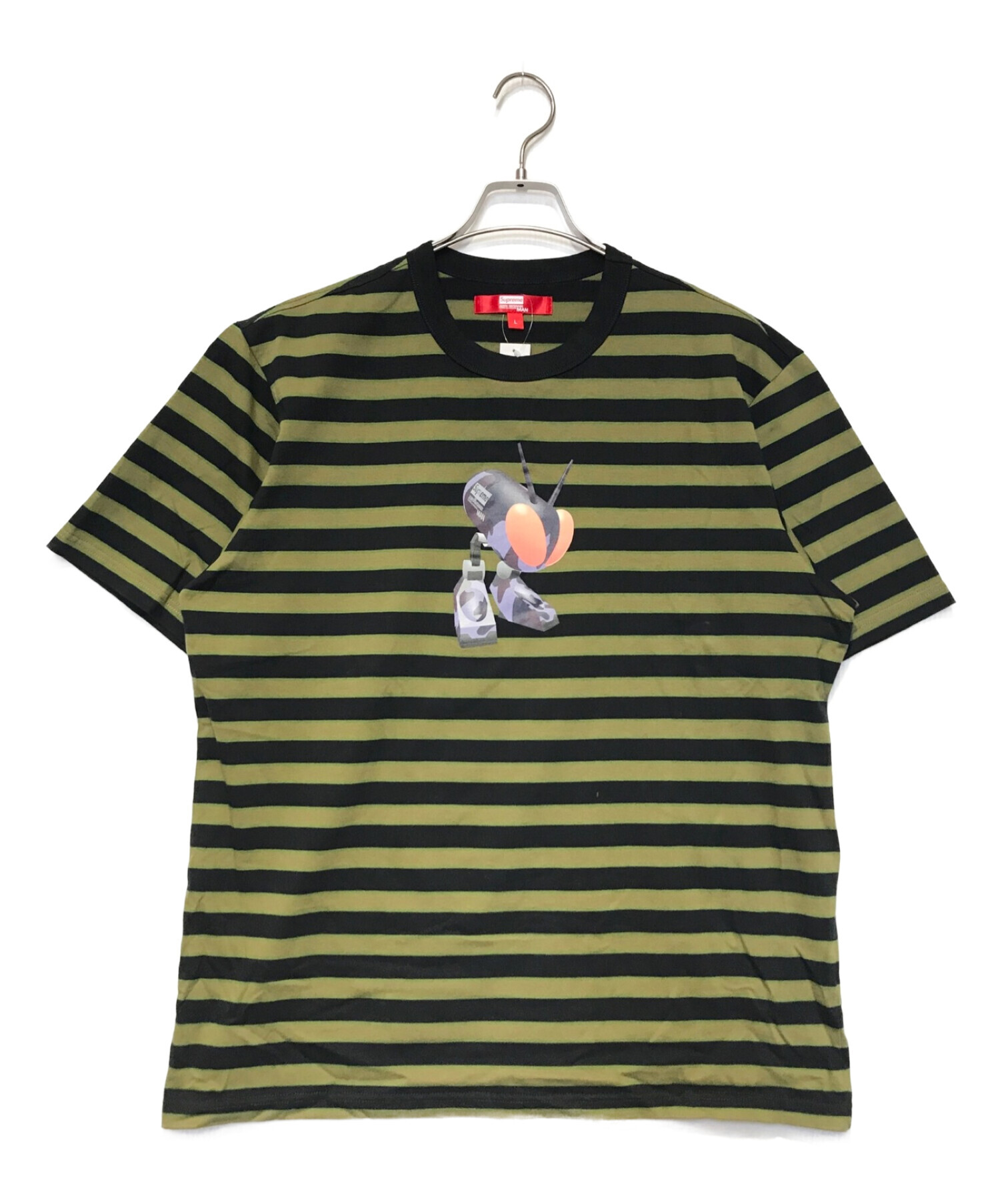 SUPREME (シュプリーム) COMME des GARCONS JUNYA WATANABE MAN (コムデギャルソンジュンヤワタナベマン)  Stripe S/S Top Black ボーダーTシャツ ブラック×グリーン サイズ:L