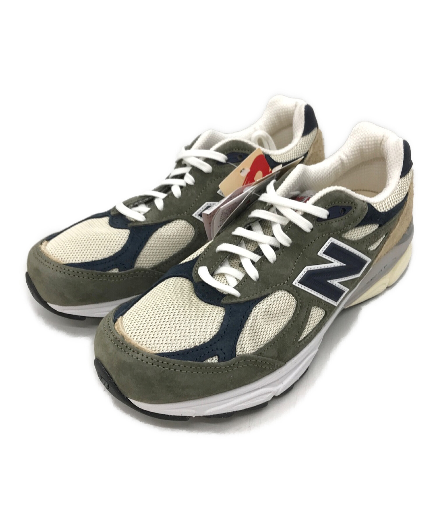 NEW BALANCE (ニューバランス) 990V3 ローカットスニーカー ベージュ×カーキ サイズ:26.5cm 未使用品