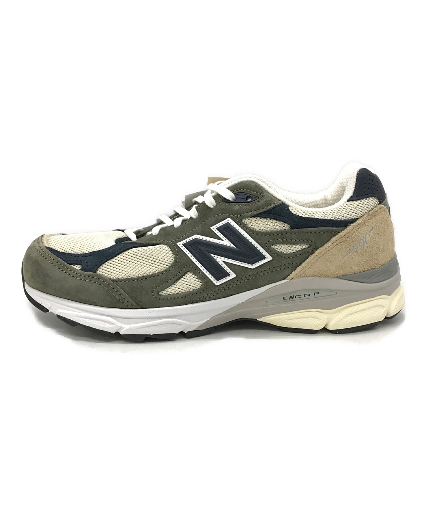 NEW BALANCE (ニューバランス) 990V3 ローカットスニーカー ベージュ×カーキ サイズ:26.5cm 未使用品