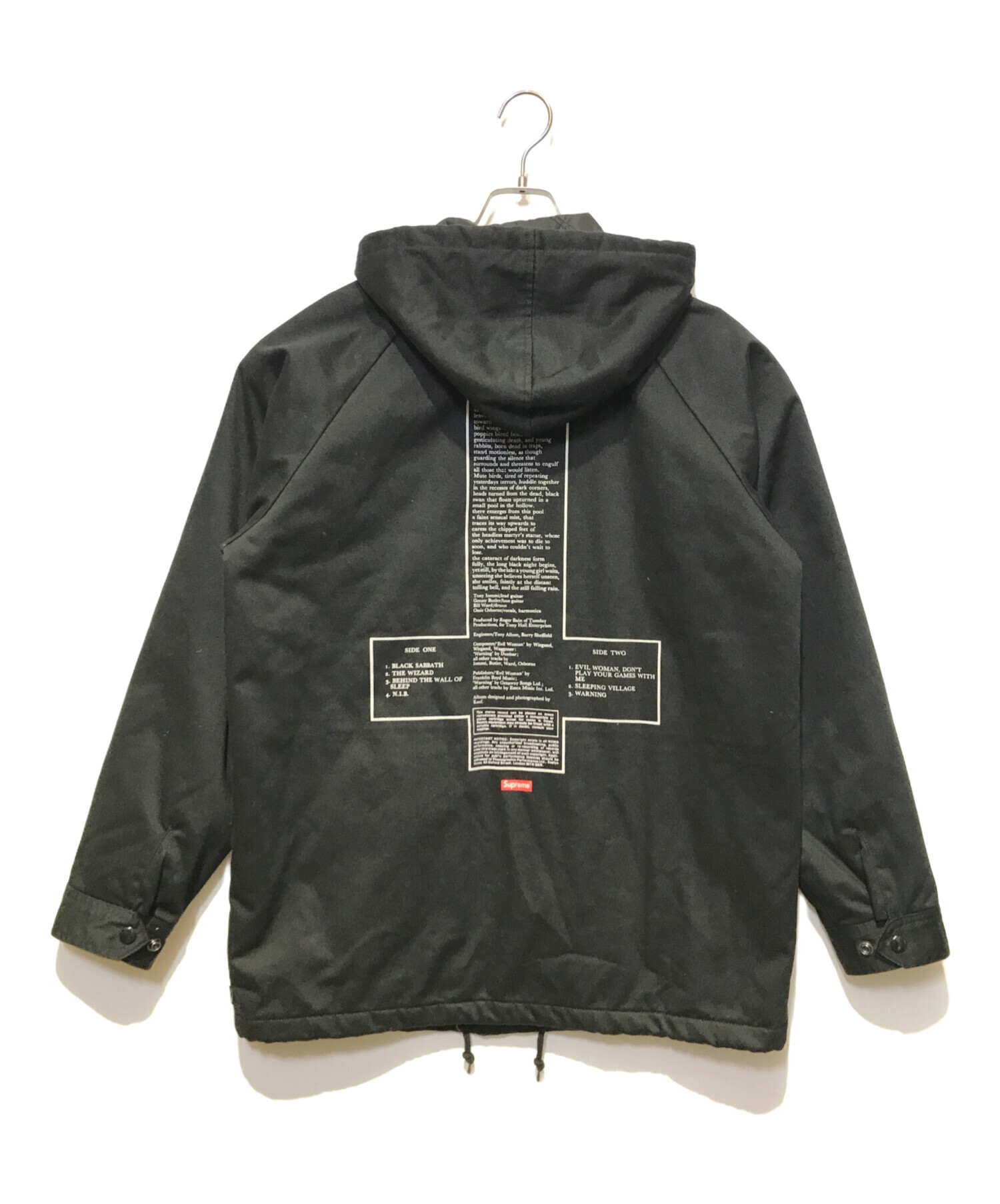 SUPREME (シュプリーム) Black Sabbath (ブラック・サバス) 16SS Black Sabbath Hooded Parka  ブラック サイズ:M