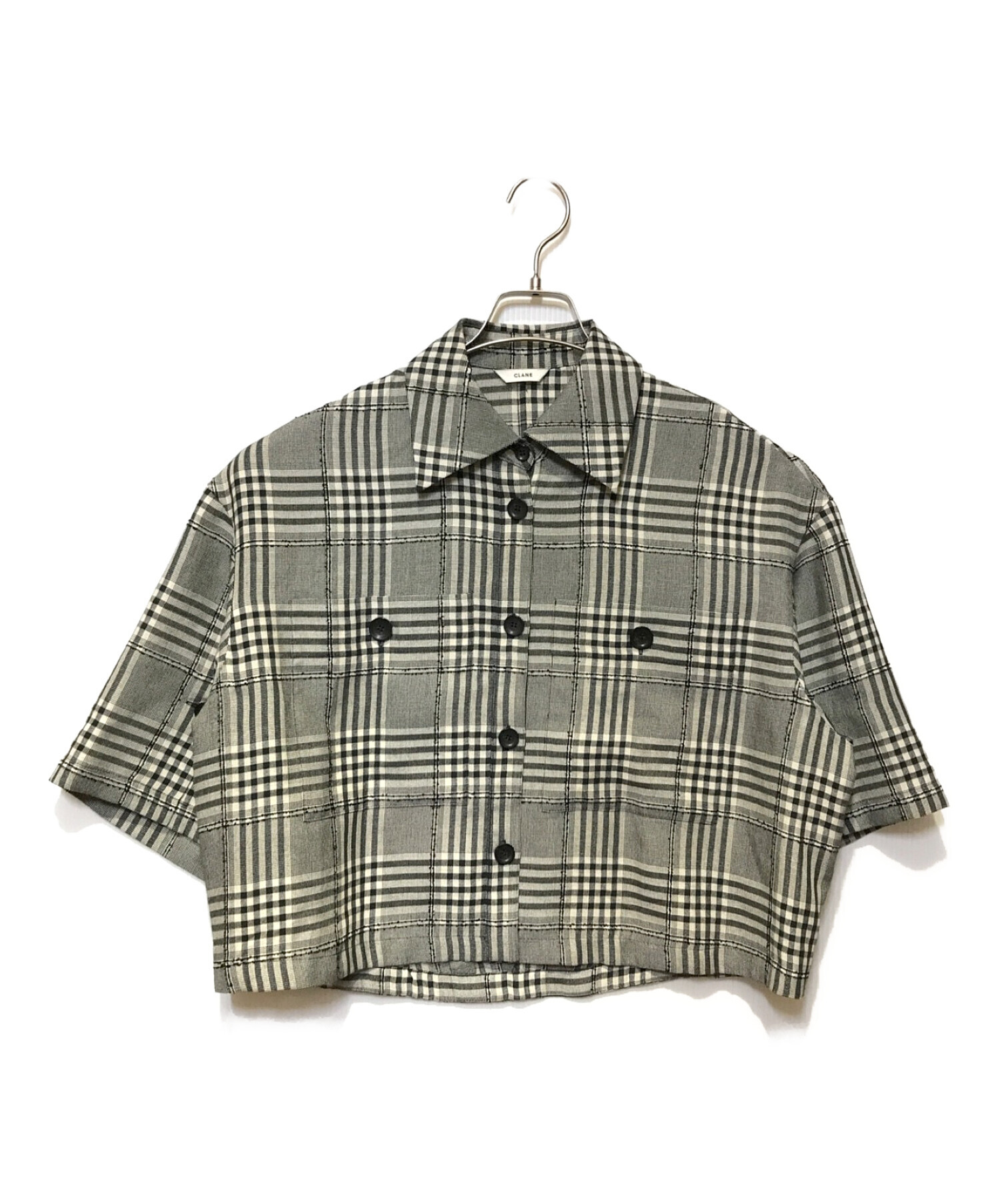 中古・古着通販】CLANE (クラネ) LOOP LINE CHECK SHORT SHIRT グレー サイズ:1｜ブランド・古着通販  トレファク公式【TREFAC FASHION】スマホサイト