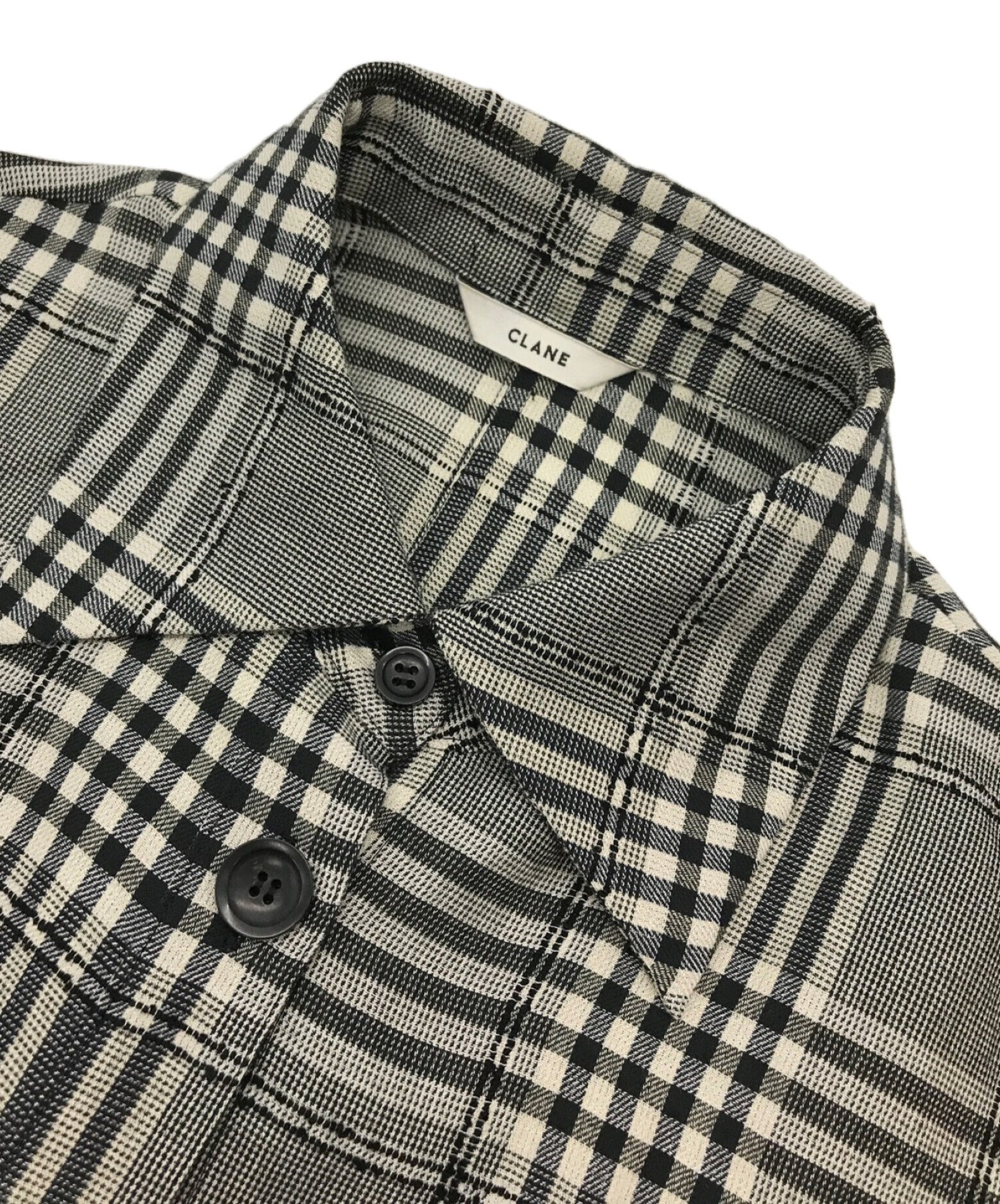 CLANE (クラネ) LOOP LINE CHECK SHORT SHIRT グレー サイズ:1