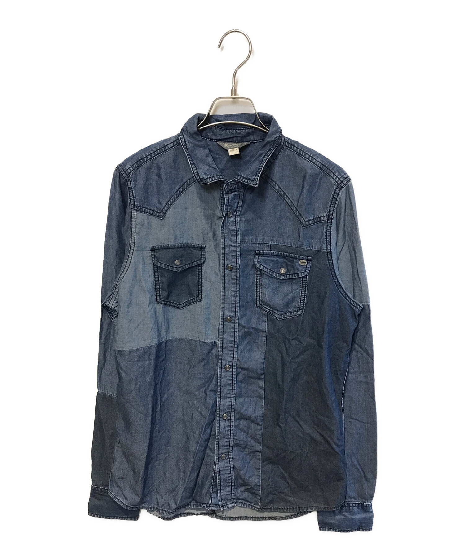 中古・古着通販】DIESEL (ディーゼル) パッチワークデニムシャツ インディゴ サイズ:M｜ブランド・古着通販 トレファク公式【TREFAC  FASHION】スマホサイト