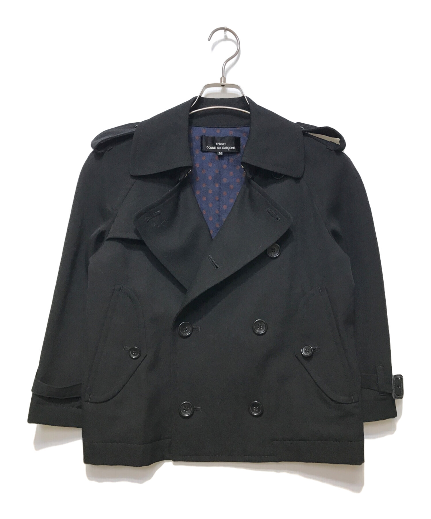 中古・古着通販】tricot COMME des GARCONS (トリココムデギャルソン) ショートトレンチコート ブラック サイズ:M｜ブランド・ 古着通販 トレファク公式【TREFAC FASHION】スマホサイト