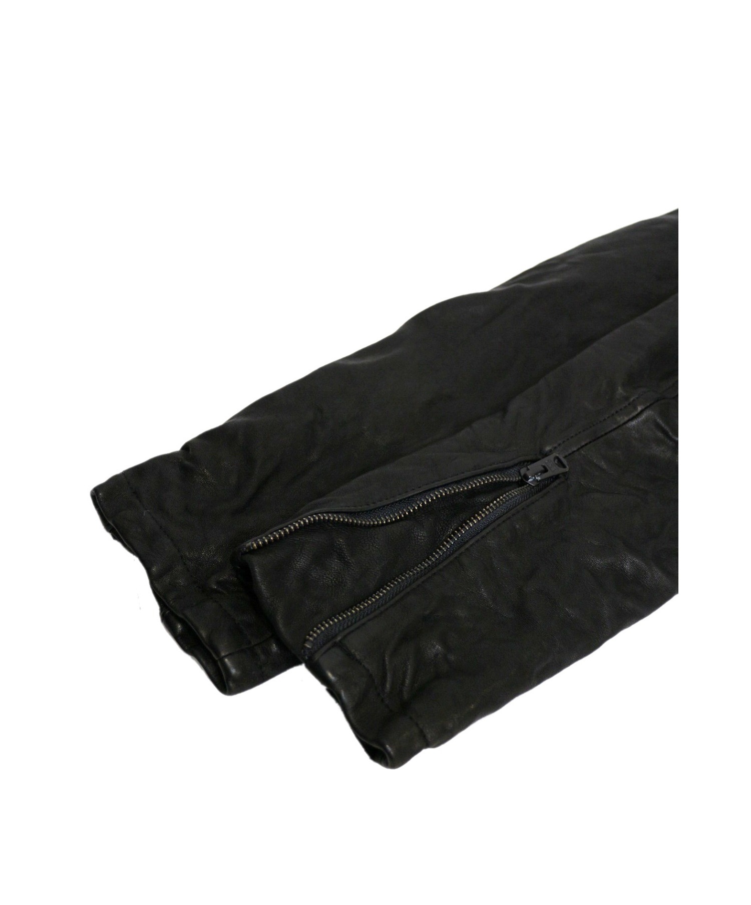 Amphibian (アンフィビアン) フーデッドレザージャケット ブラック サイズ:M