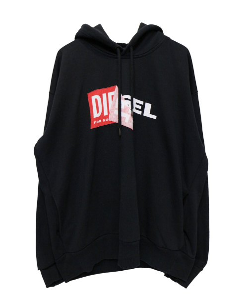 中古・古着通販】DIESEL (ディーゼル) ロゴパーカー ブラック サイズ:L