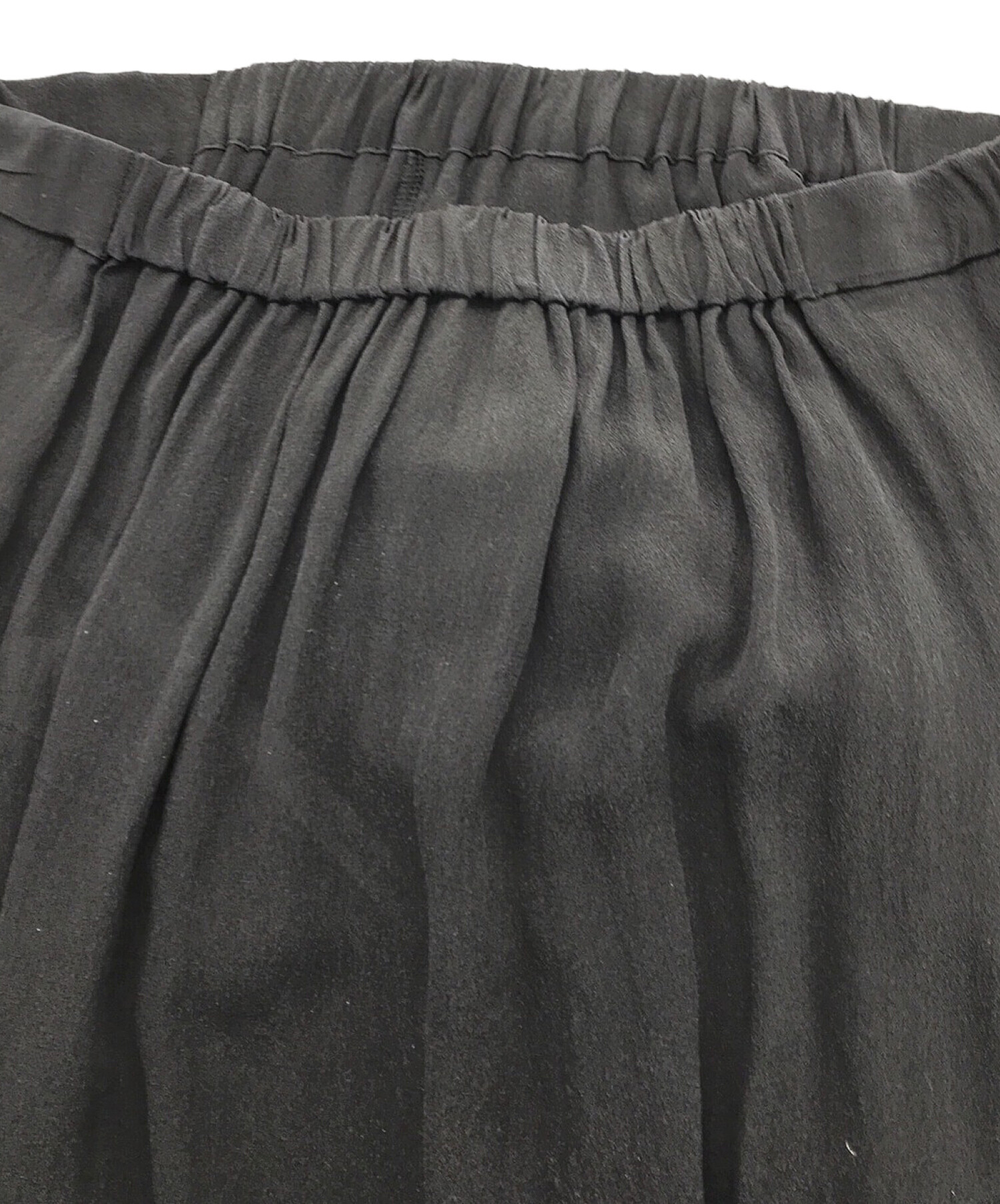 ATON (エイトン) SILK DECHIN FRONT DRAPED SKIRT(シルクデザインフロントドレープスカート) グレー サイズ:02