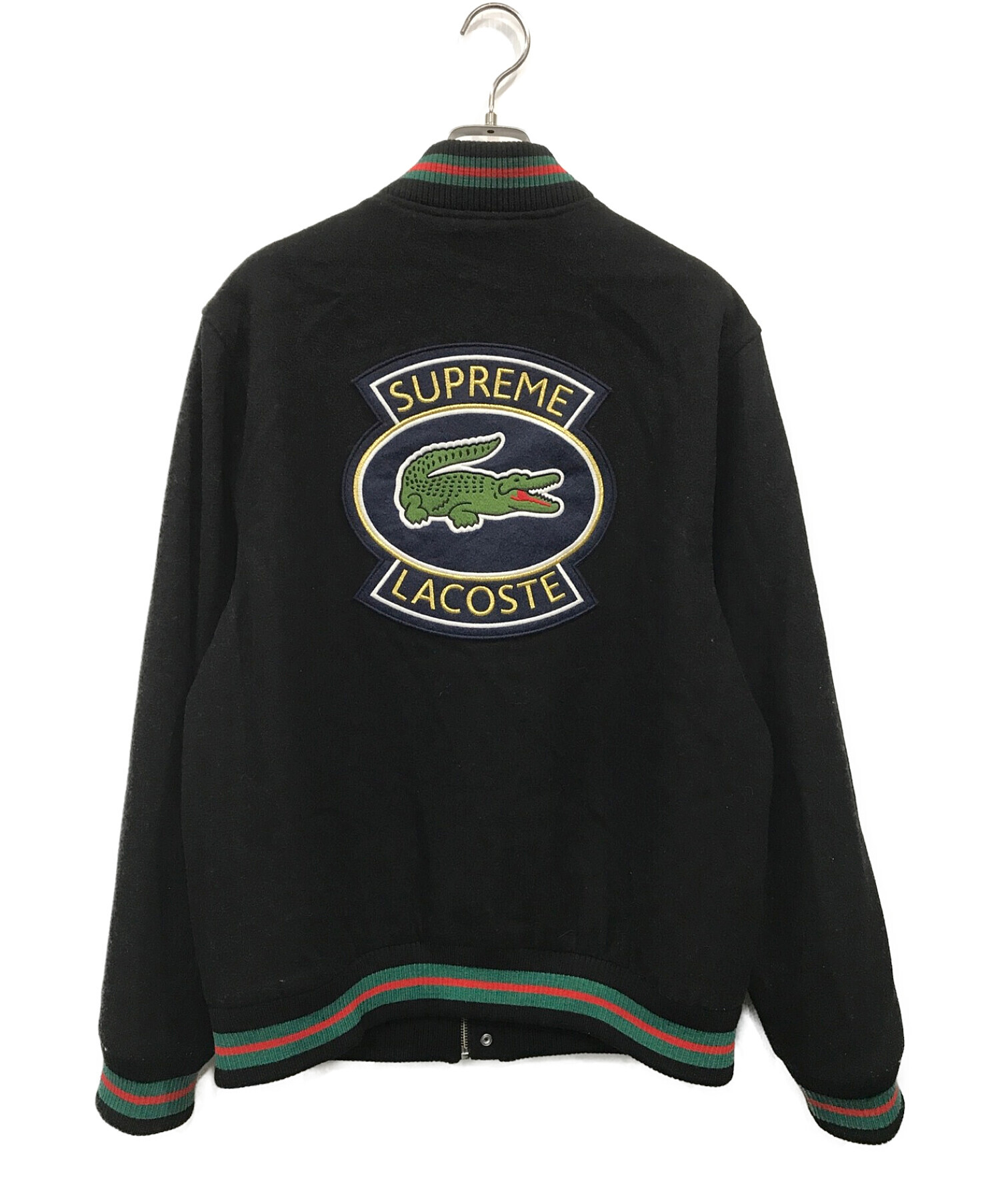 Supreme×LACOSTE (シュプリーム×ラコステ) コラボバーシティジャケット ブラック サイズ:M