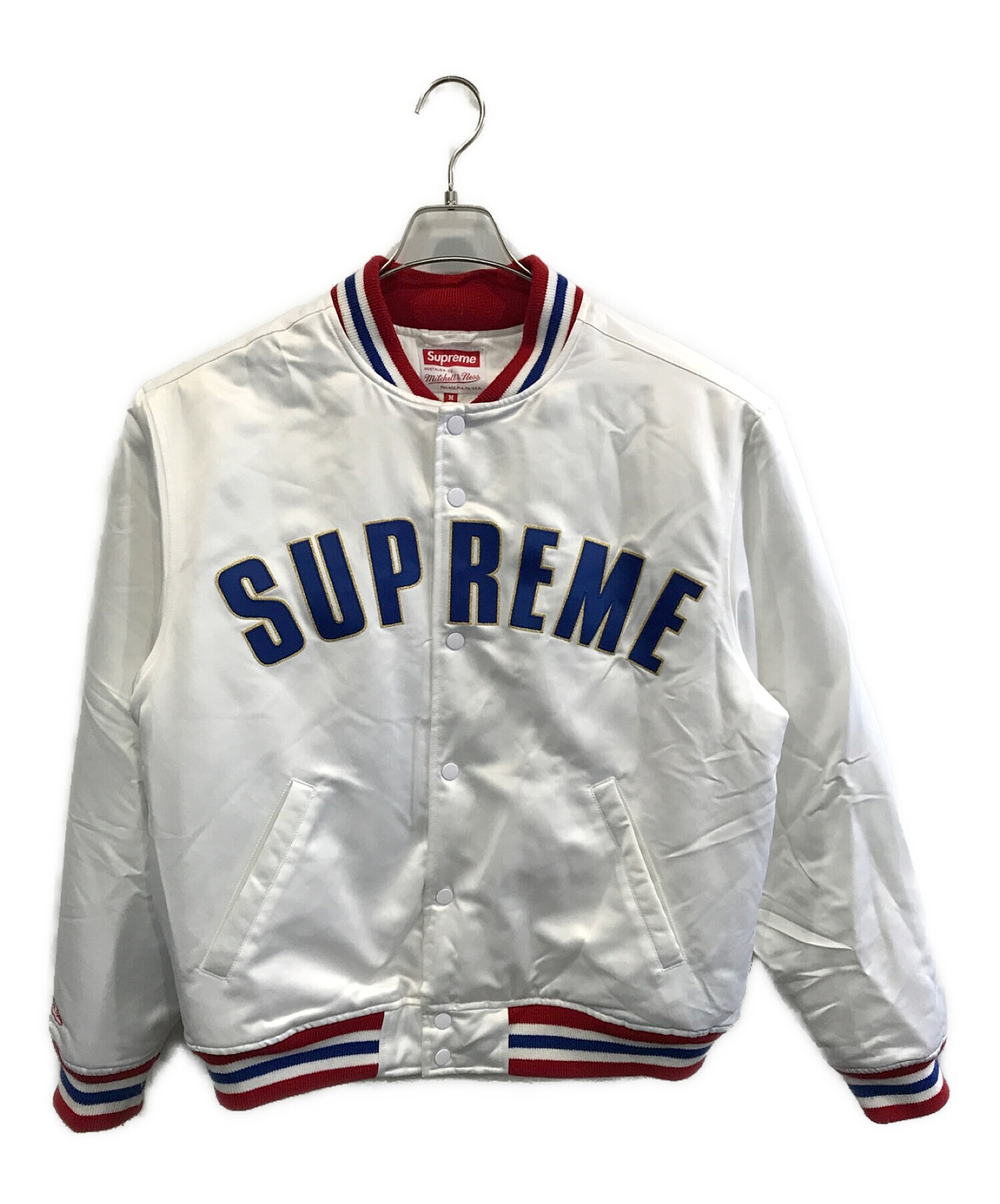 SUPREME (シュプリーム) Satin Varsity Jacket　/サテンバーシティージャケット ホワイト サイズ:M