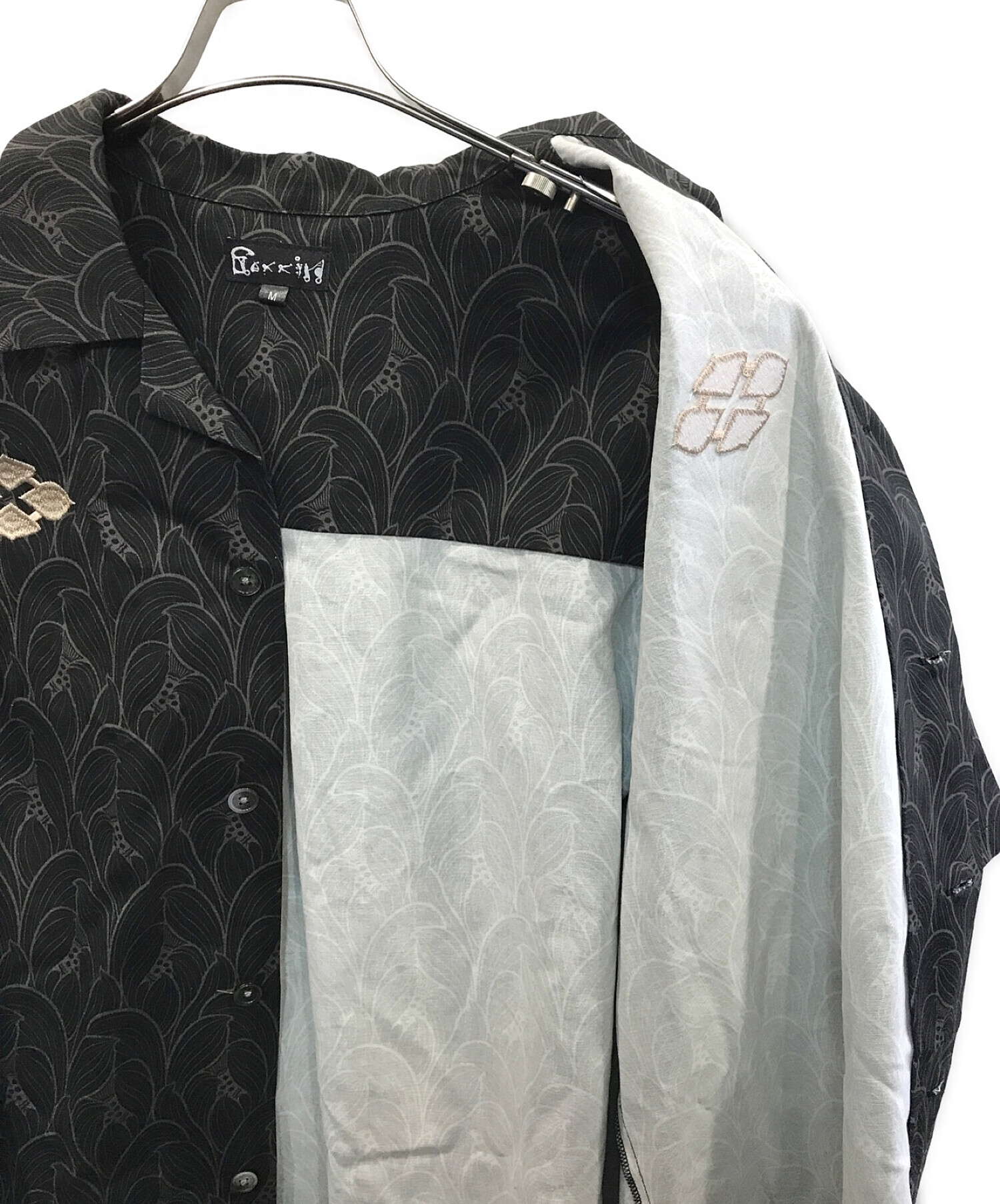 gakkin (ガッキン) LOTUS BUDS PATTERN S/S SHIRT ブラック サイズ:M