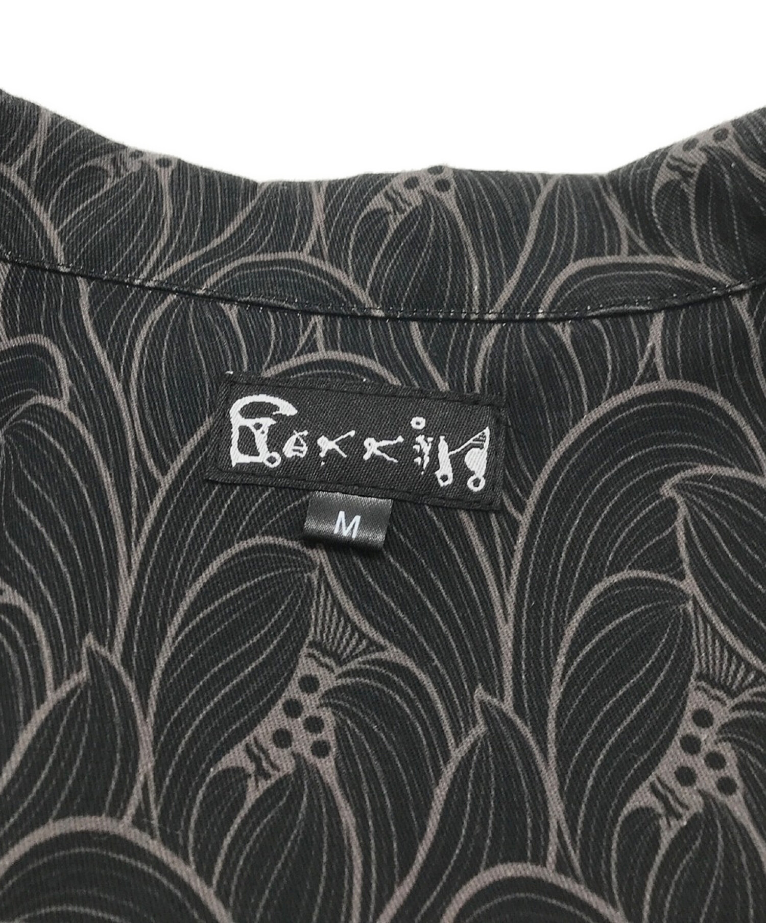 gakkin (ガッキン) LOTUS BUDS PATTERN S/S SHIRT ブラック サイズ:M