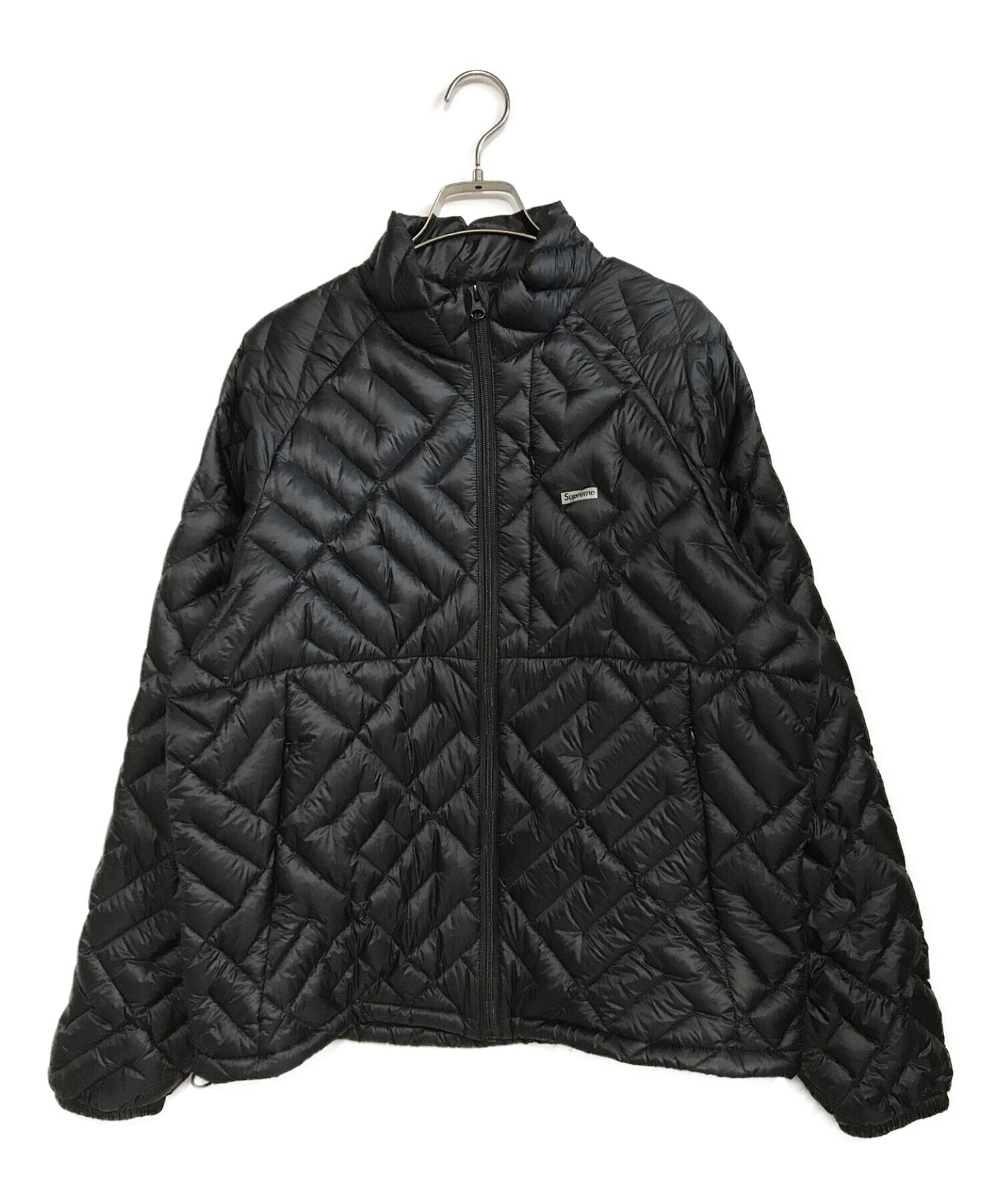 SUPREME (シュプリーム) SPELLOUT QUILTED LIGHTWEIGHT DOWN JACKET（スペルアウト キルト  ライトウェイト ダウン ジャケット） ブラック サイズ:M