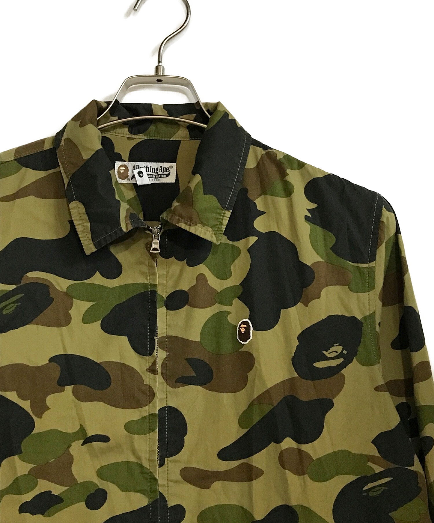 A BATHING APE (ア ベイシング エイプ) サルカモジップライトジャケット グリーン サイズ:S