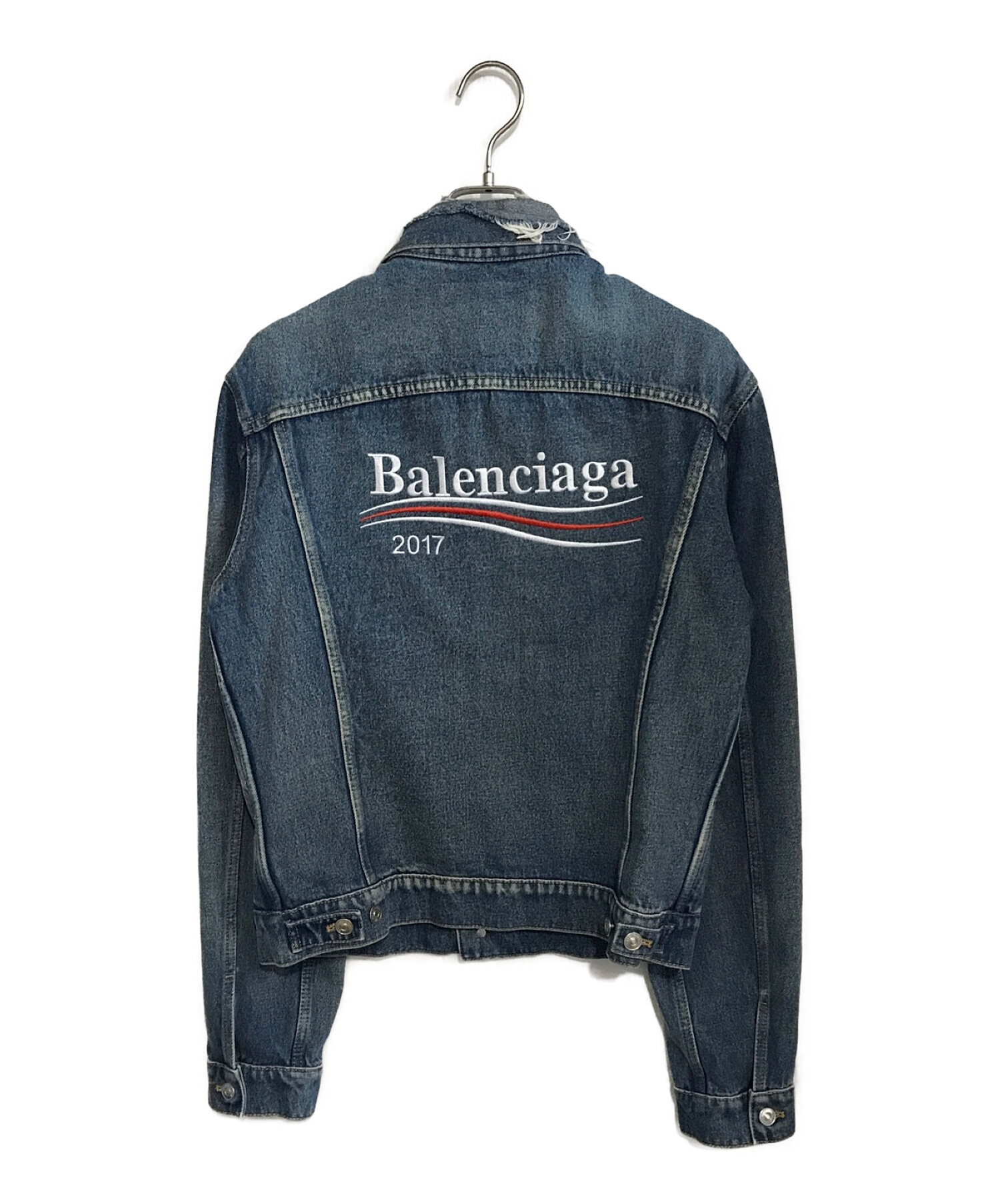 BALENCIAGA (バレンシアガ) Campaign Logo Denim Jacket/キャンペーンロゴ デニム ジャケット インディゴ  サイズ:46