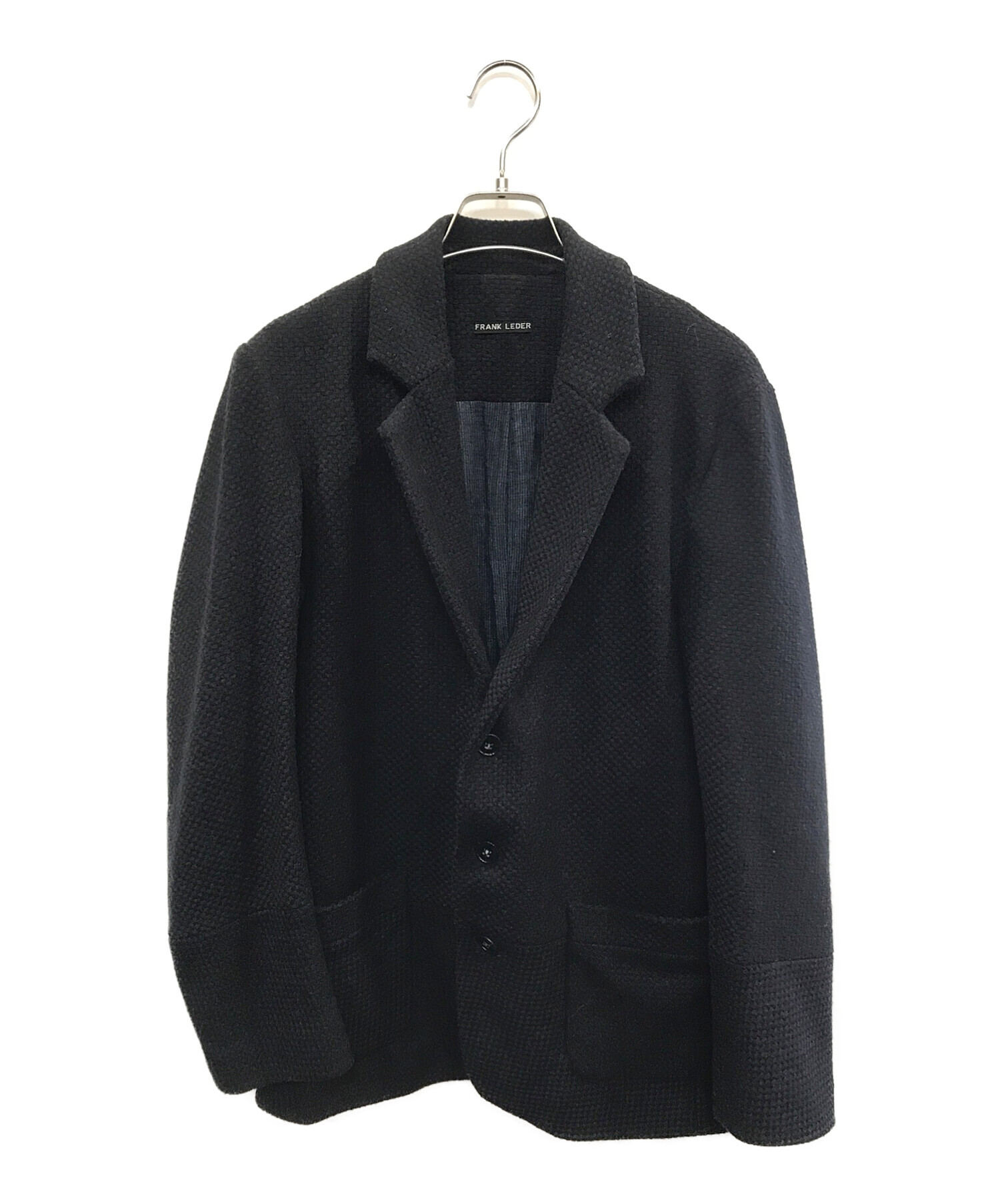 FRANK LEDER (フランクリーダー) BLACK / BLUE WOOL JACKET　/　ブラックブルーウールジャケット ネイビー  サイズ:XS