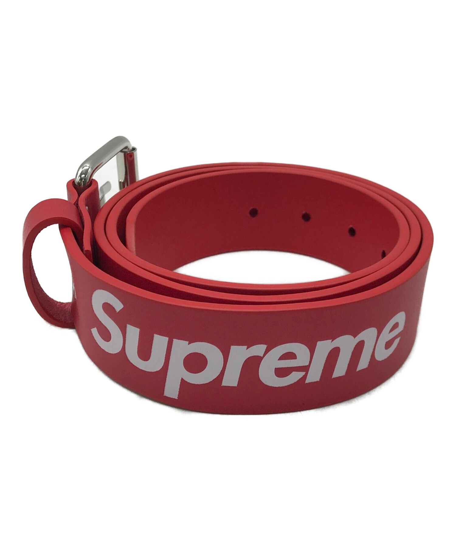 Supreme (シュプリーム) Repeat Leather Belt　/　リピートレザーベルト レッド サイズ:L/XL