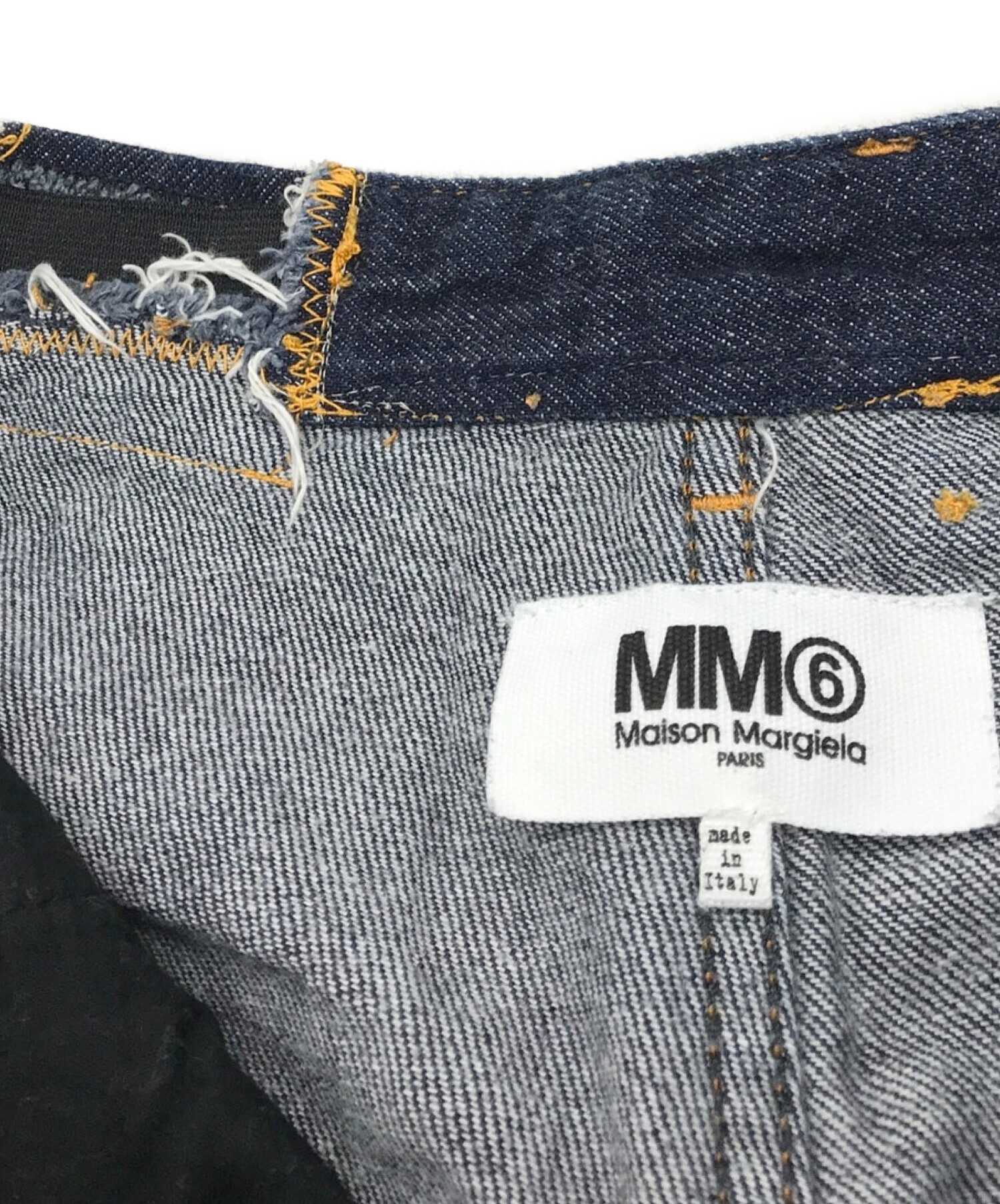 MM6 Maison Margiela (エムエムシックス メゾンマルジェラ) クロップドデニムパンツ ブラック サイズ:38