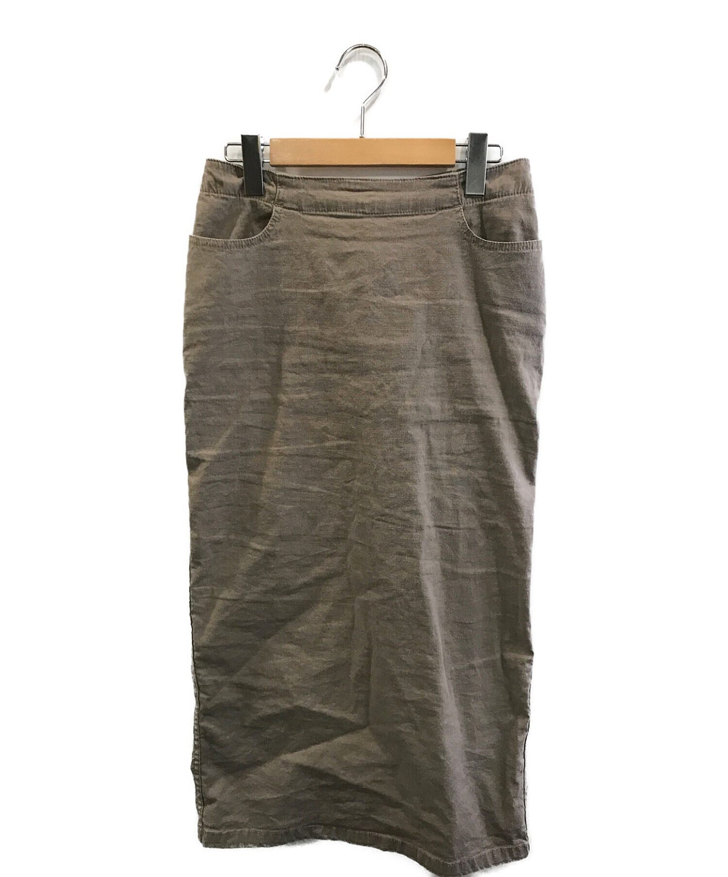 AP STUDIO (エーピーストゥディオ) ウォッシュタイトスカート カーキ サイズ:M