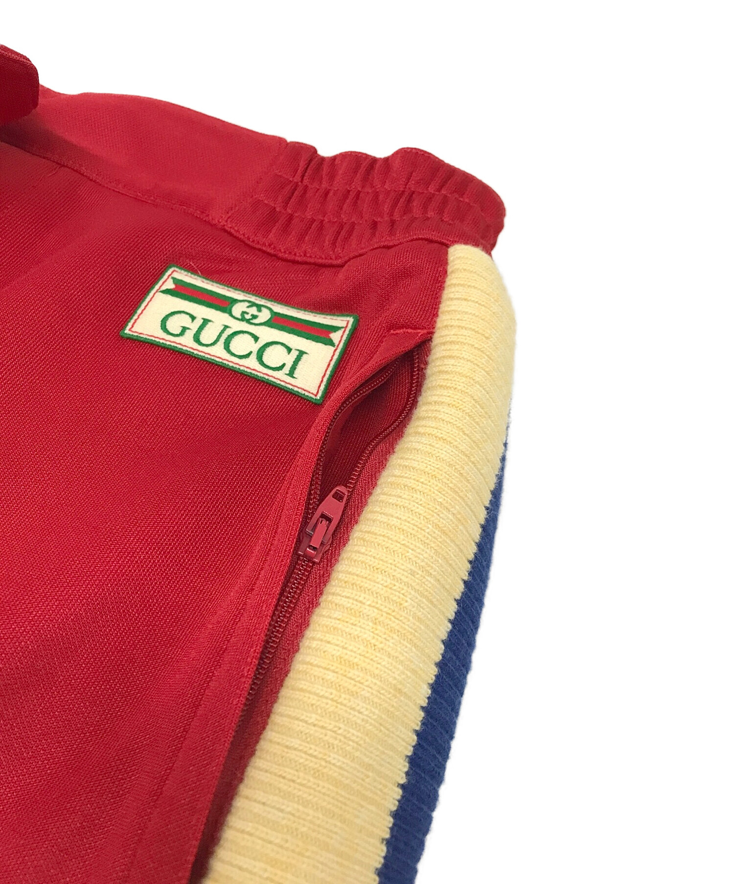 GUCCI (グッチ) テクニカルジャージージョギングロングパンツ レッド サイズ:S