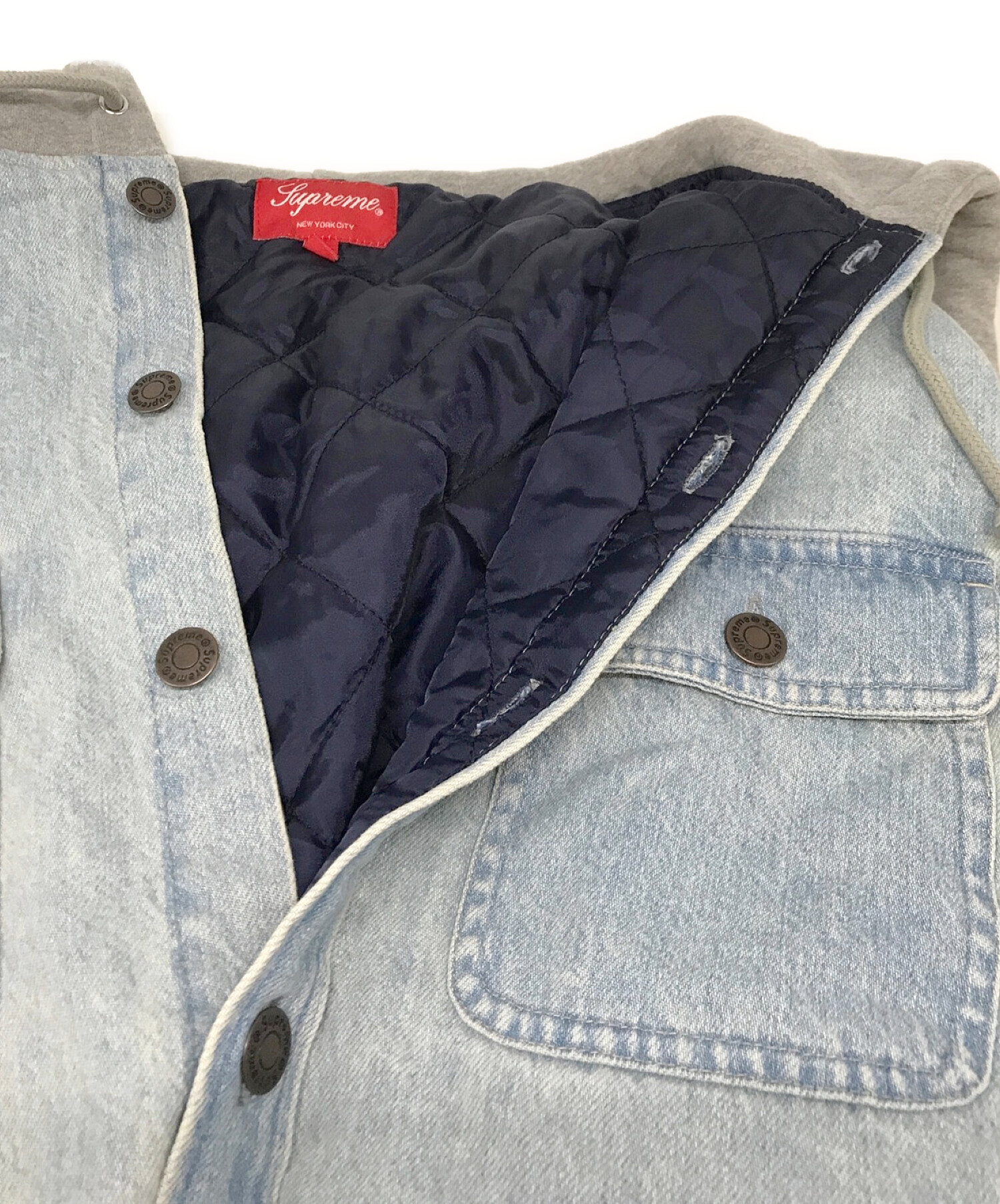 中古・古着通販】Supreme (シュプリーム) Fleece Hooded Denim Shirt