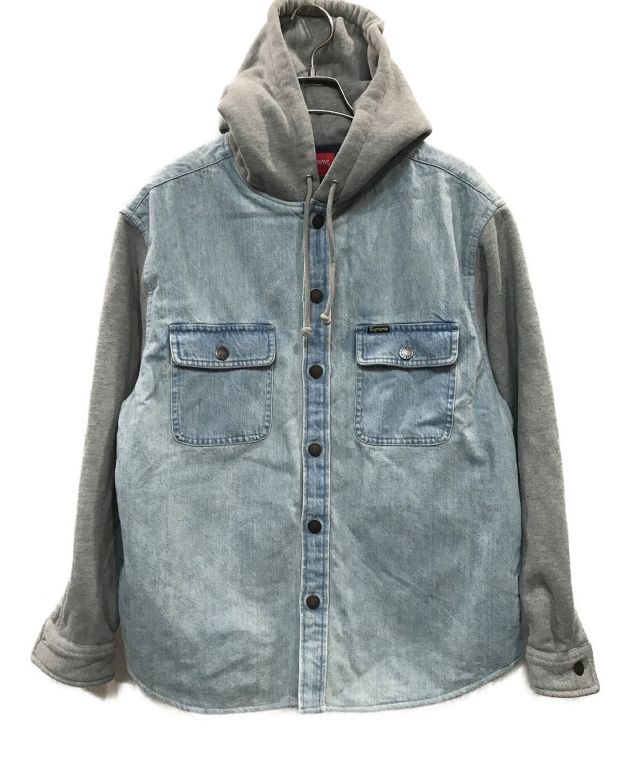 中古・古着通販】Supreme (シュプリーム) Fleece Hooded Denim Shirt（フリースフーデットデニムシャツ  プルオーバーパーカー） ブルー サイズ:S｜ブランド・古着通販 トレファク公式【TREFAC FASHION】スマホサイト