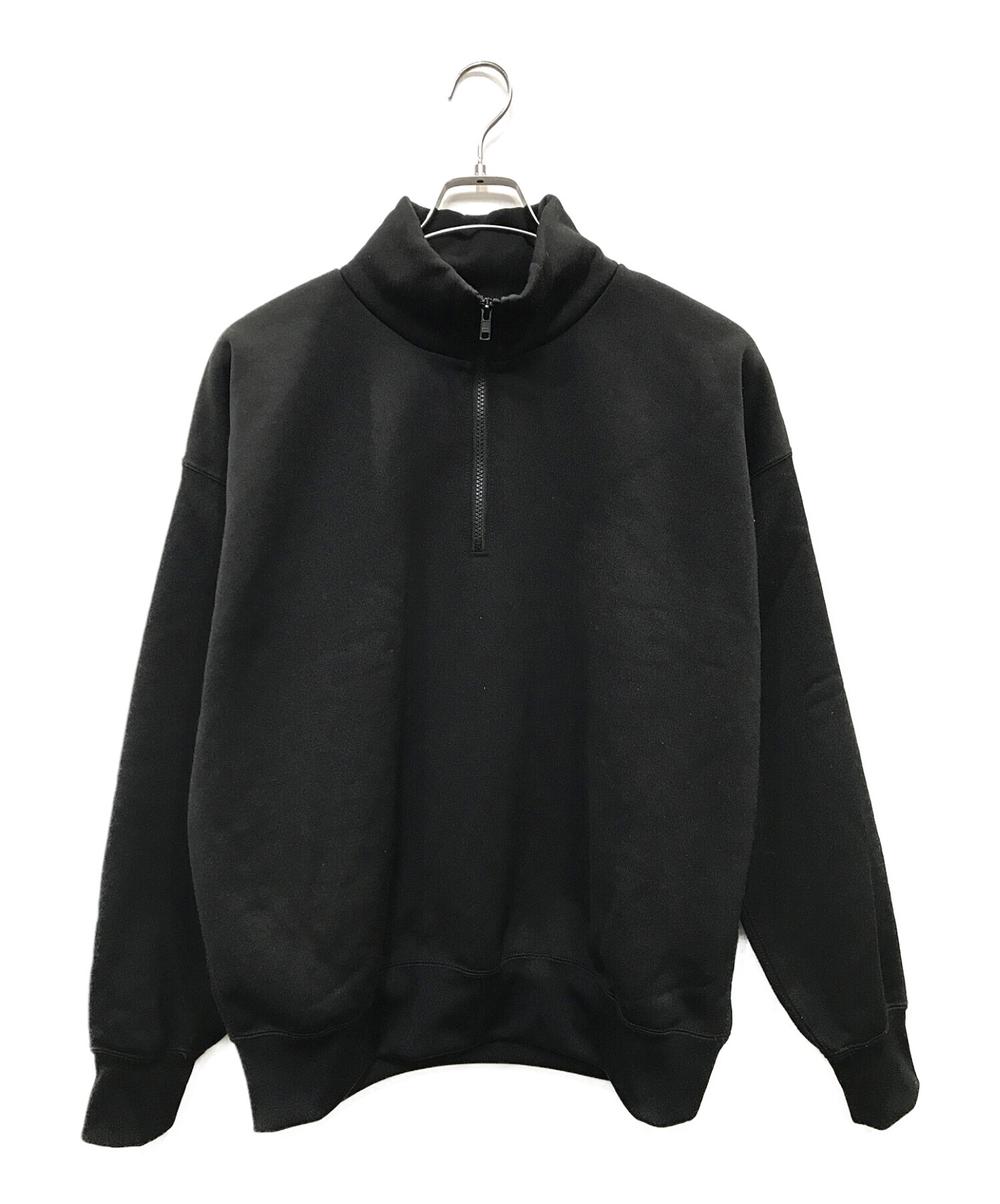 AURALEE  BAGGY POLYESTER SWEAT BLACK