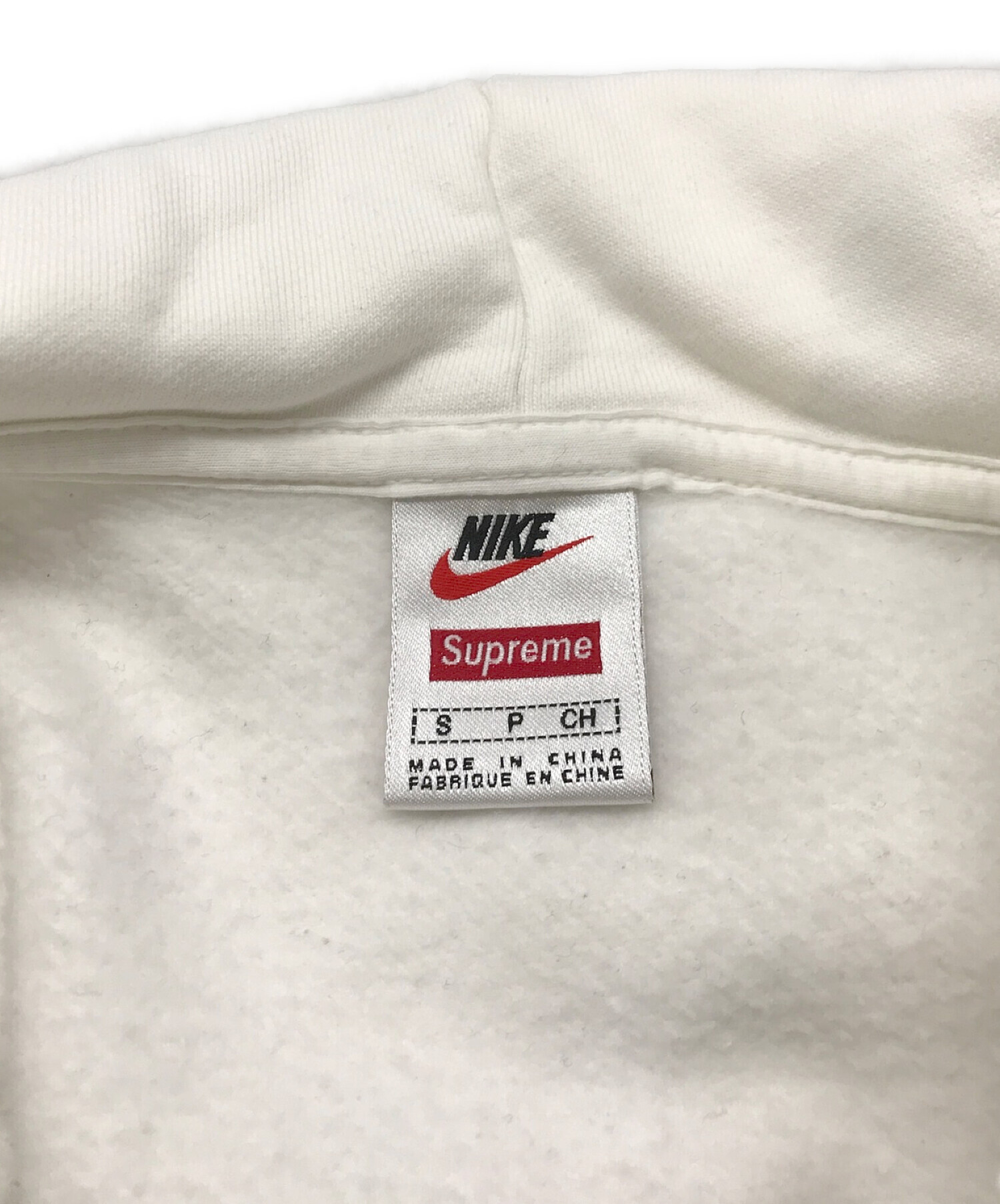 SUPREME×NIKE (シュプリーム×ナイキ) Half Zip Hooded Sweatshirt（ハーフ ジップ フーディスウェットシャツ）  ホワイト サイズ:S