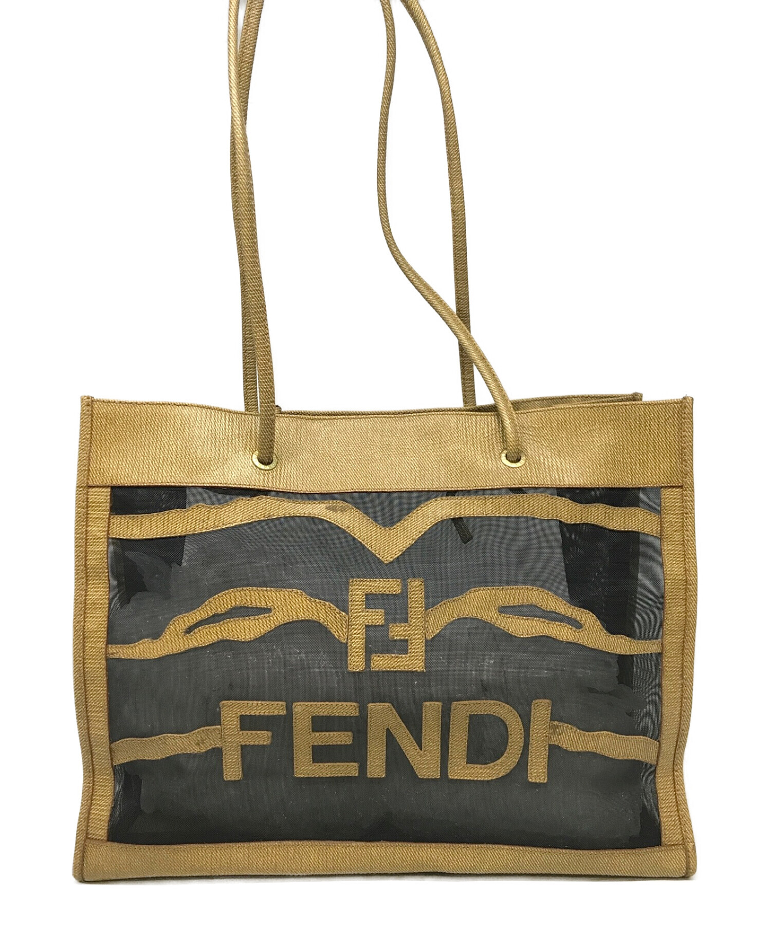 中古・古着通販】FENDI (フェンディ) メッシュトートバッグ ブラウン