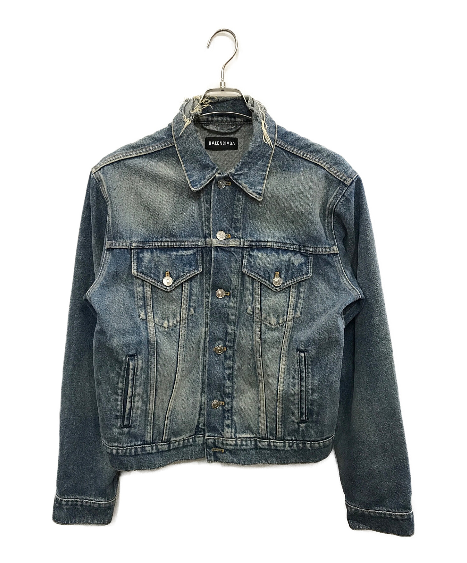 BALENCIAGA (バレンシアガ) Denim Embroidered Jacket ブルー サイズ:48