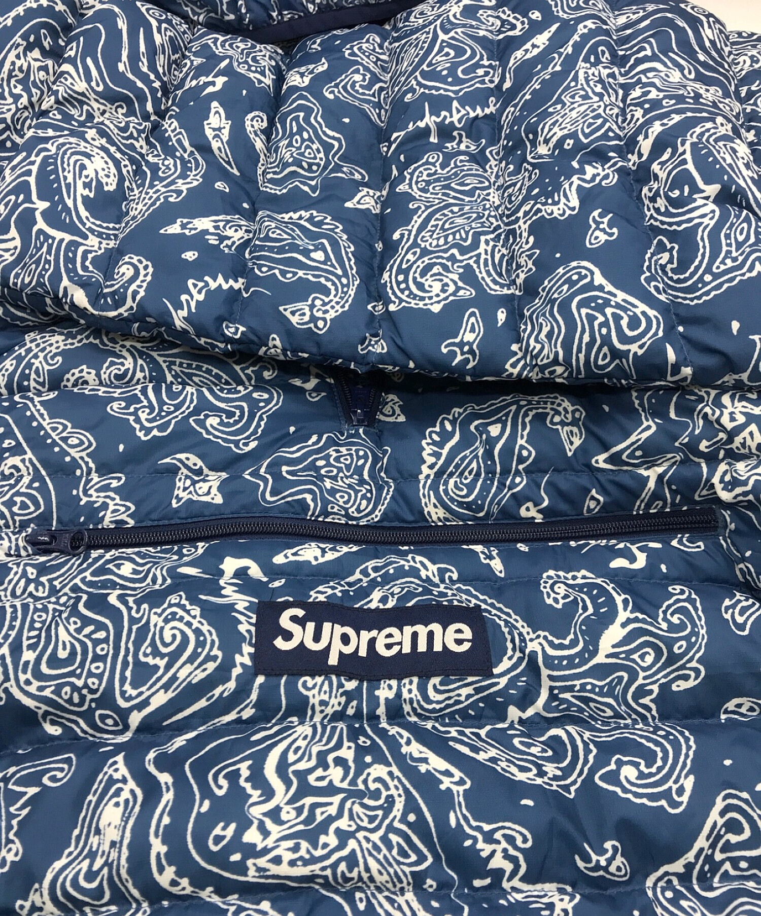 Supreme (シュプリーム) Micro Down Half Zip Hooded Pullover ブルー サイズ:XXL