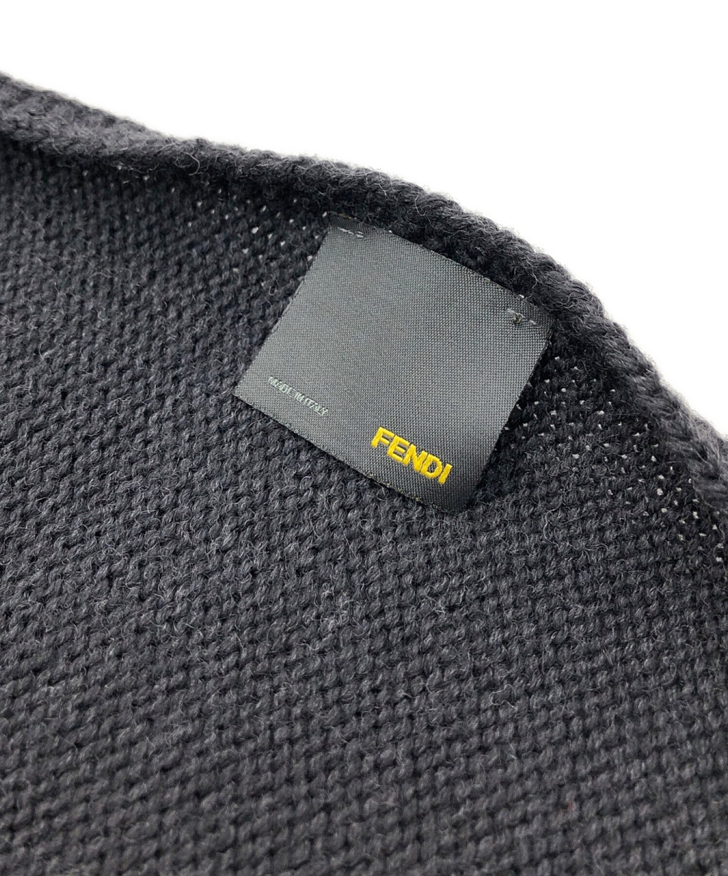 中古・古着通販】FENDI (フェンディ) ニットマフラー ブラック