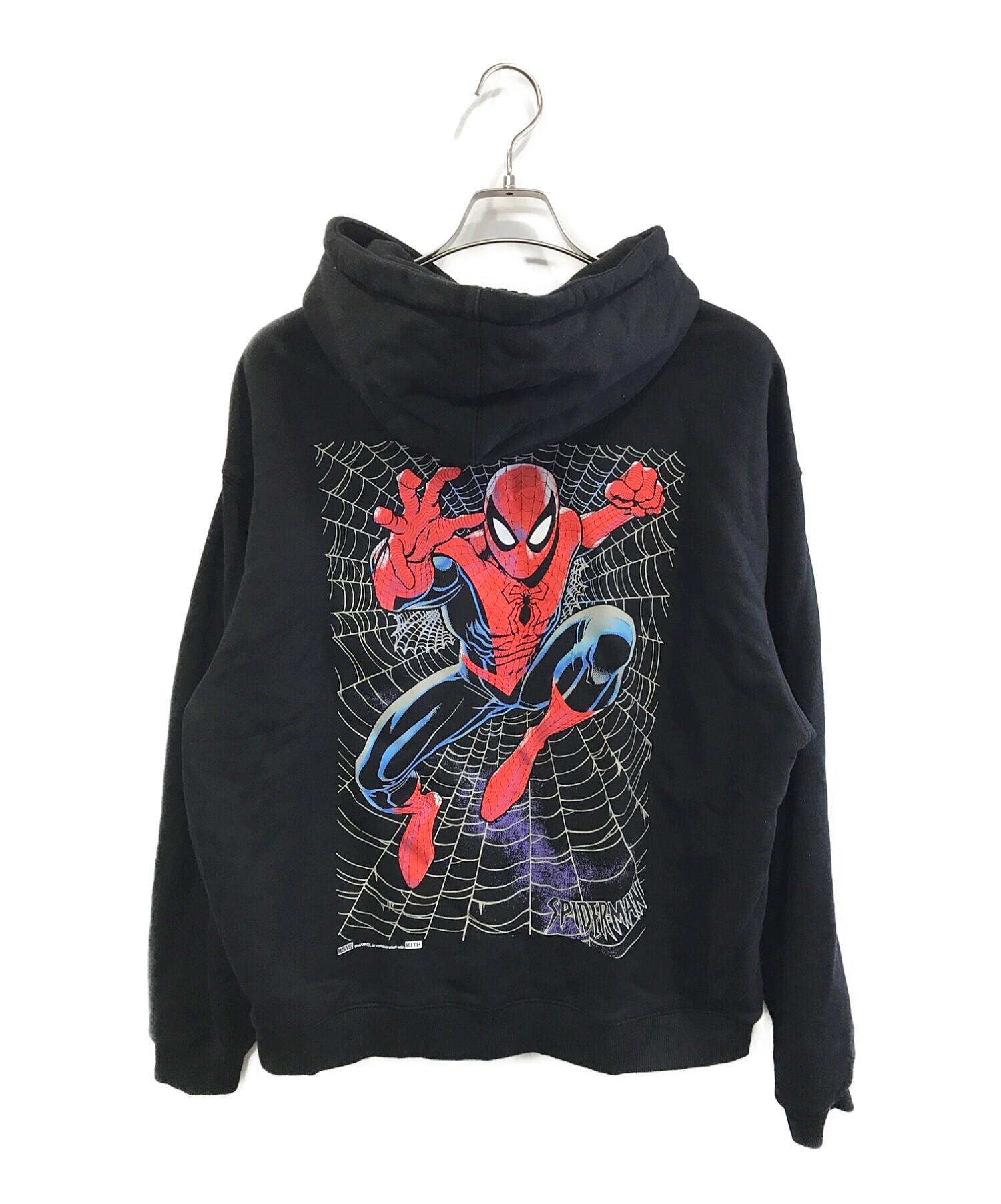 KITH × MARVEL (キス×マーベル) Web Logo Hoodie ブラック サイズ:L