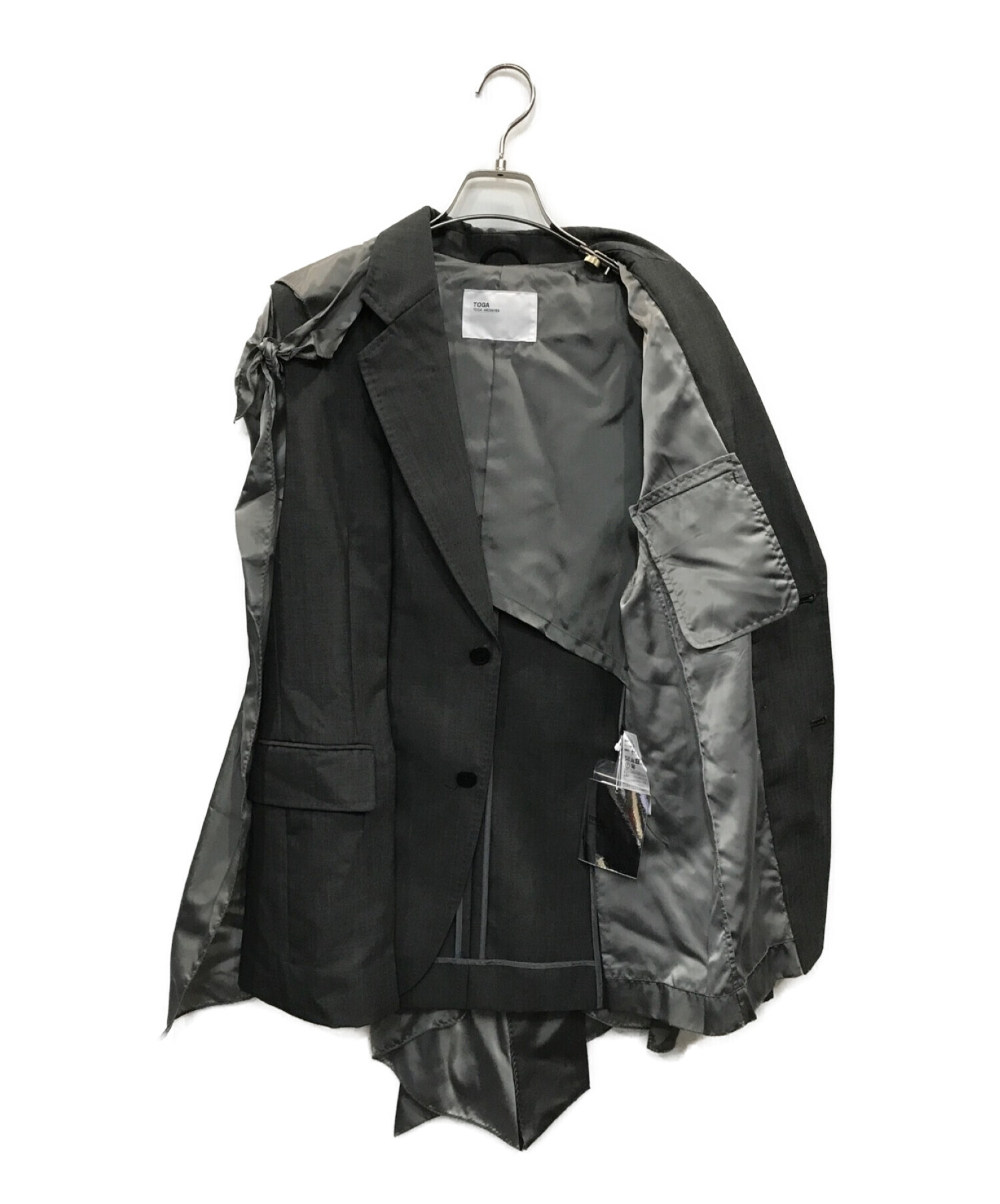 TOGA ARCHIVES (トーガアーカイブス) ウールモヘアケープジャケット グレー サイズ:36