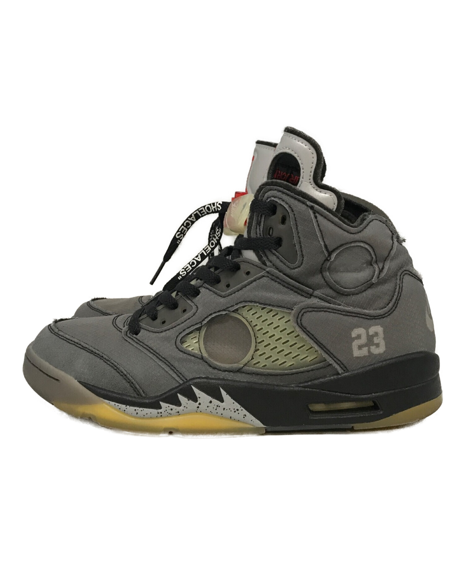 NIKE×OFF WHITE (ナイキ×オフホワイト) AIR JORDAN5 RETRO SP グレー サイズ:27.5cm