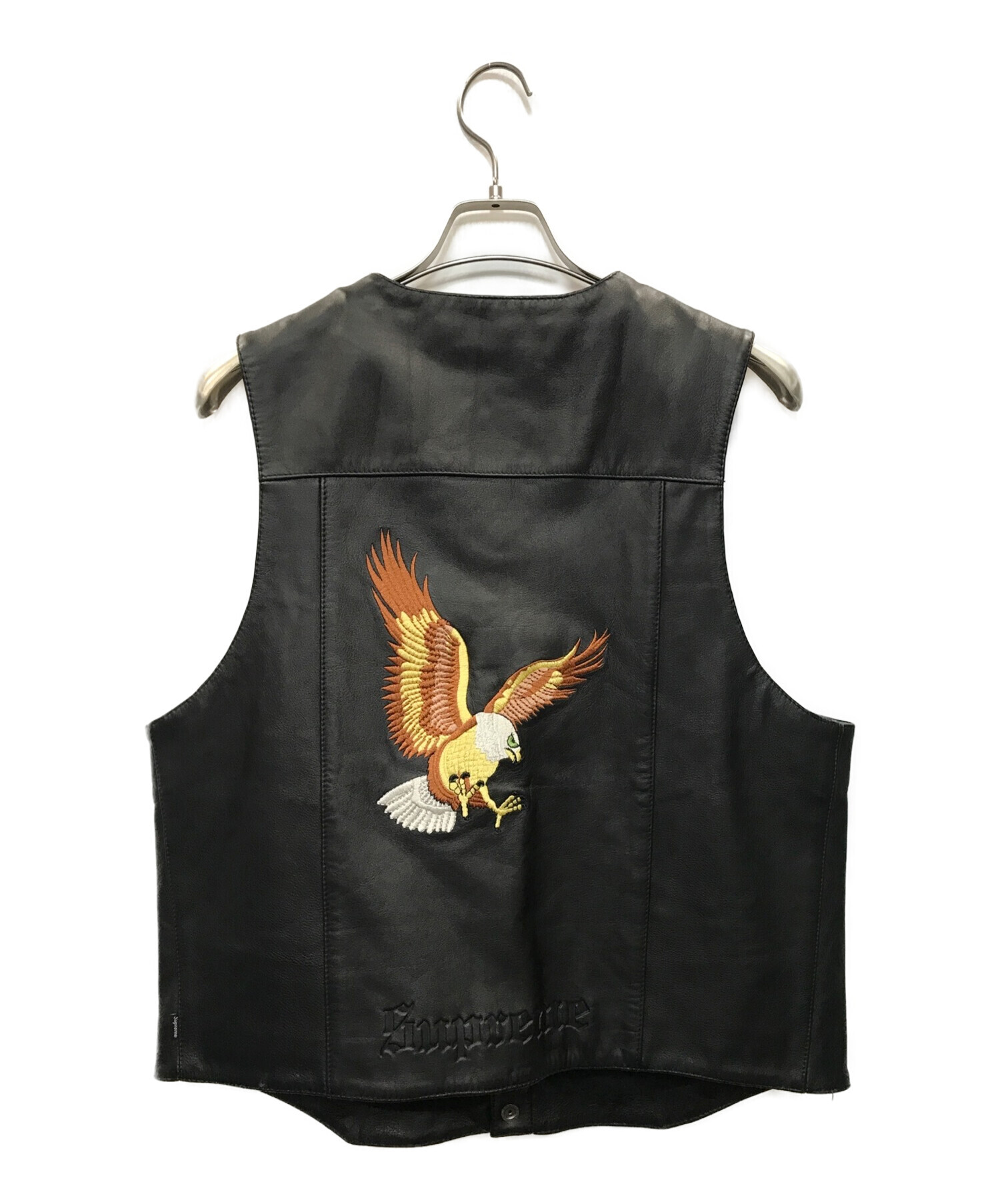 中古・古着通販】SUPREME (シュプリーム) Eagle Leather Vest ブラック