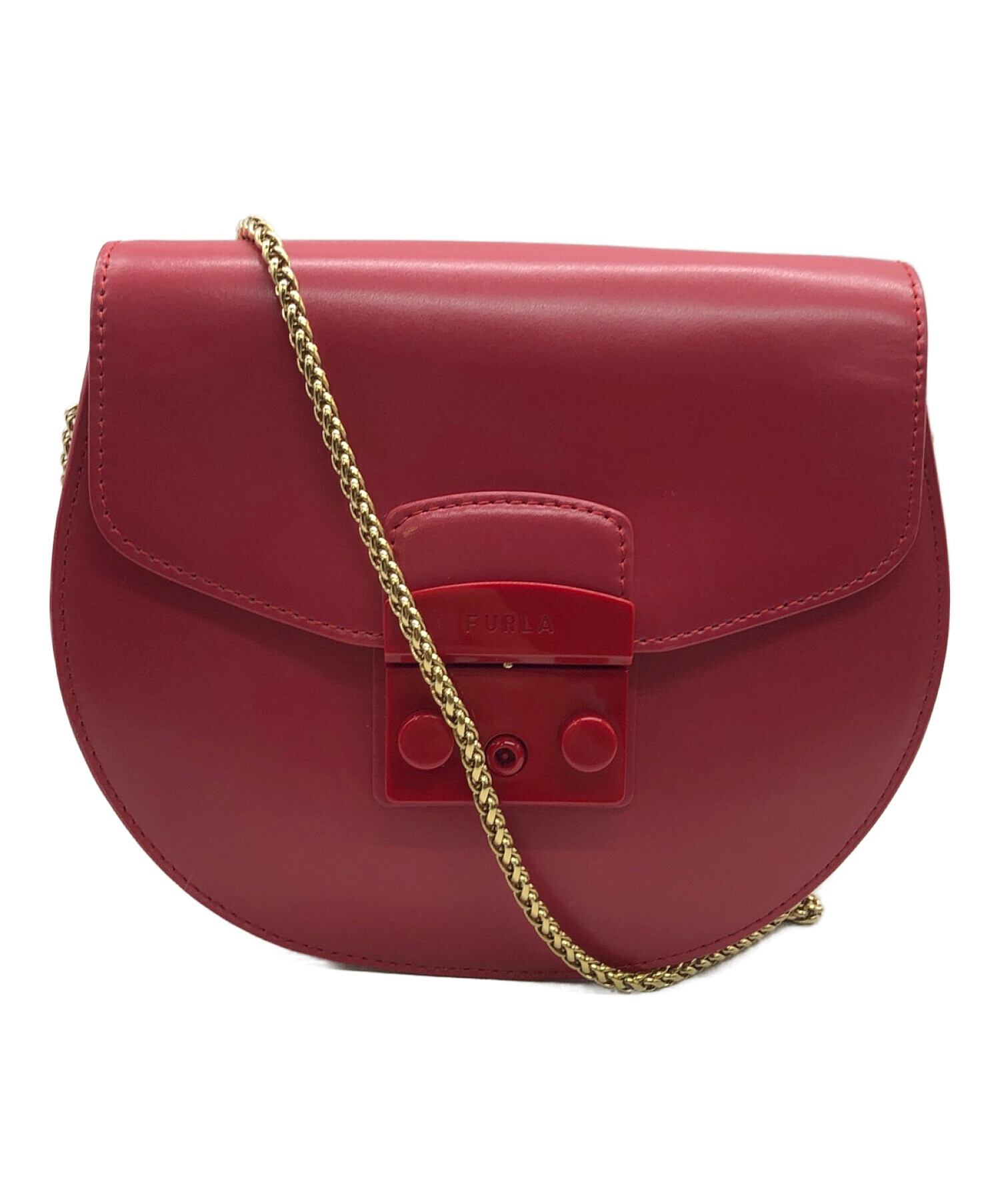 FURLA (フルラ) METROPOLIS MINI CROSSBODY ROUND レッド