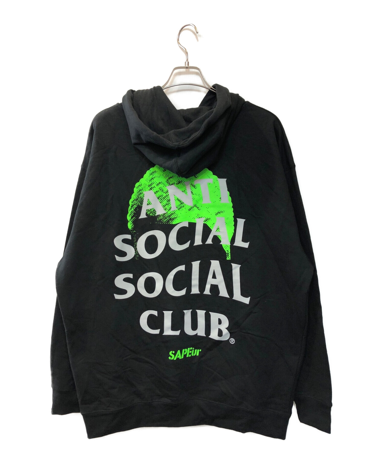 SAPEur (サプール) anti social social CLUB (アンチソーシャルソーシャルクラブ) コラボパーカー ブラック  サイズ:XXL