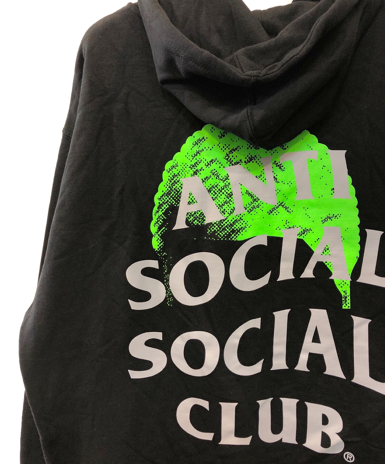 SAPEur (サプール) anti social social CLUB (アンチソーシャルソーシャルクラブ) コラボパーカー ブラック  サイズ:XXL