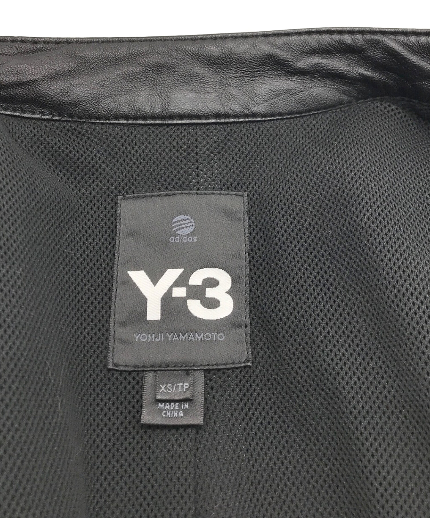 Y-3 (ワイスリー) シングルライダースジャケット ブラック サイズ:XS