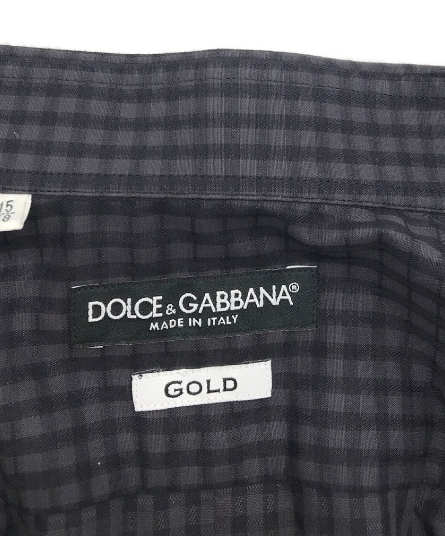 DOLCE & GABBANA (ドルチェ＆ガッバーナ) クラウン刺繍シャツ グレー サイズ:38