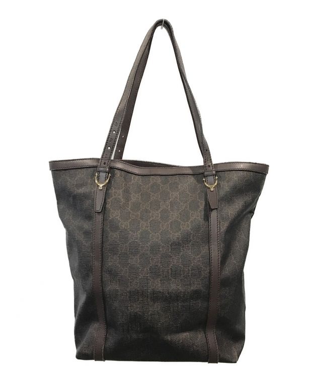 中古・古着通販】GUCCI (グッチ) GGスプリームトートバッグ ブラウン