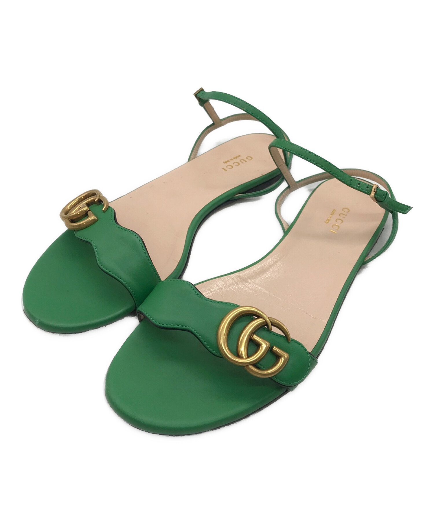 GUCCI (グッチ) GGマーモントストラップサンダル グリーン サイズ:38