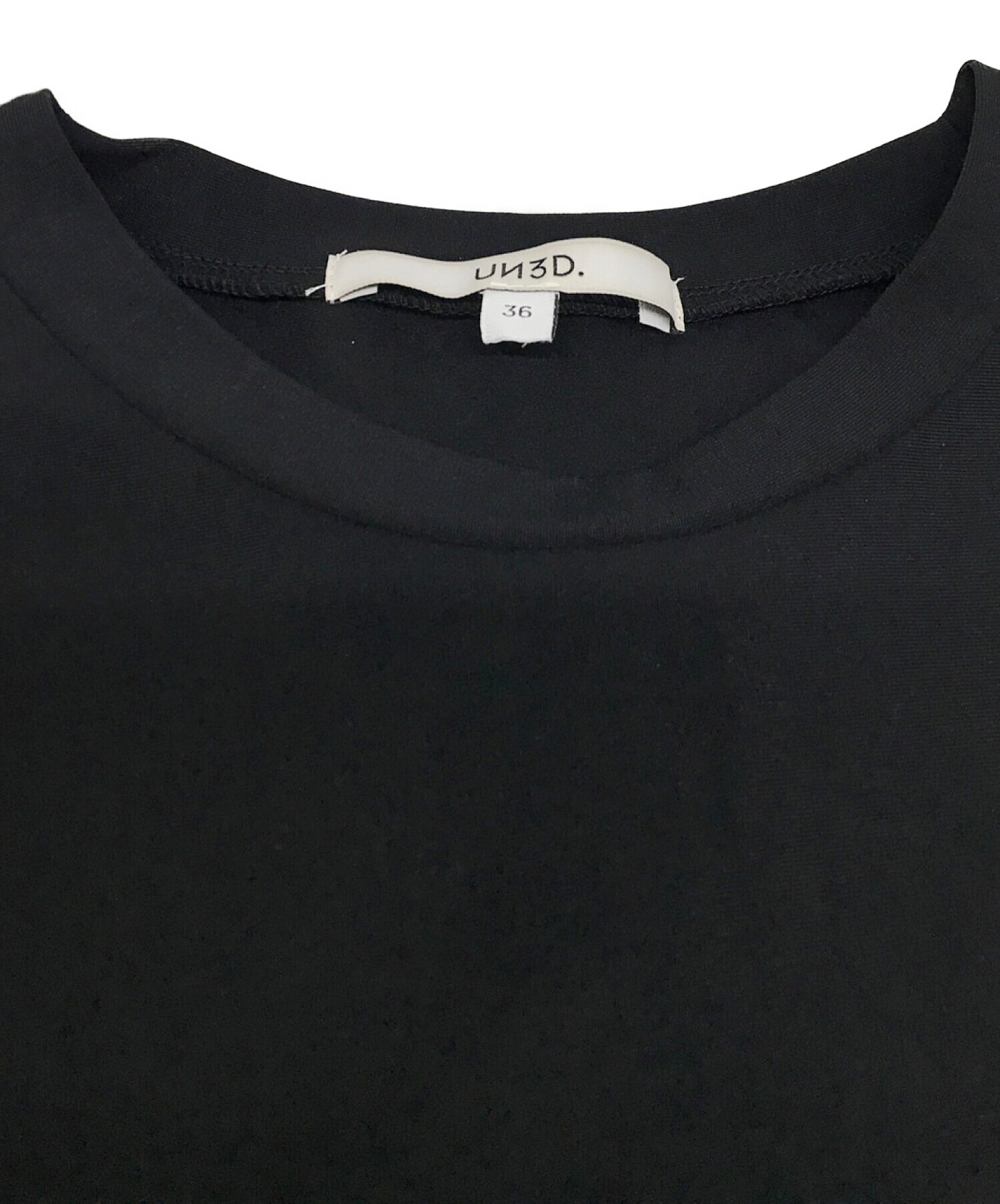 UN3D. (アンスリード) ウェーブラインティーシャツ ブラック サイズ:36