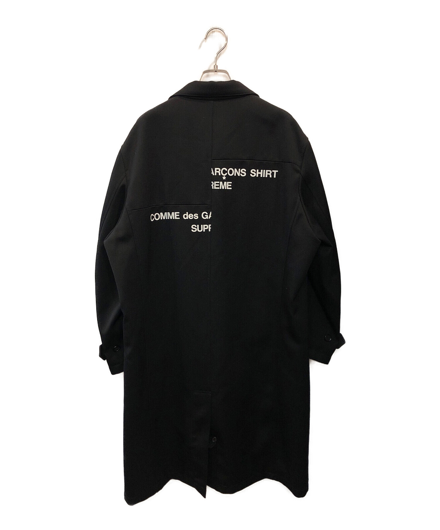 SUPREME (シュプリーム) COMME des GARCONS SHIRT (コムデギャルソンシャツ) 18AW Wool Blend  Overcoat ブラック サイズ:L