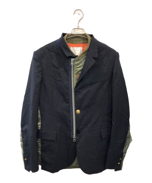 【中古・古着通販】sacai (サカイ) SUITING MA-1 カーキ×ネイビー